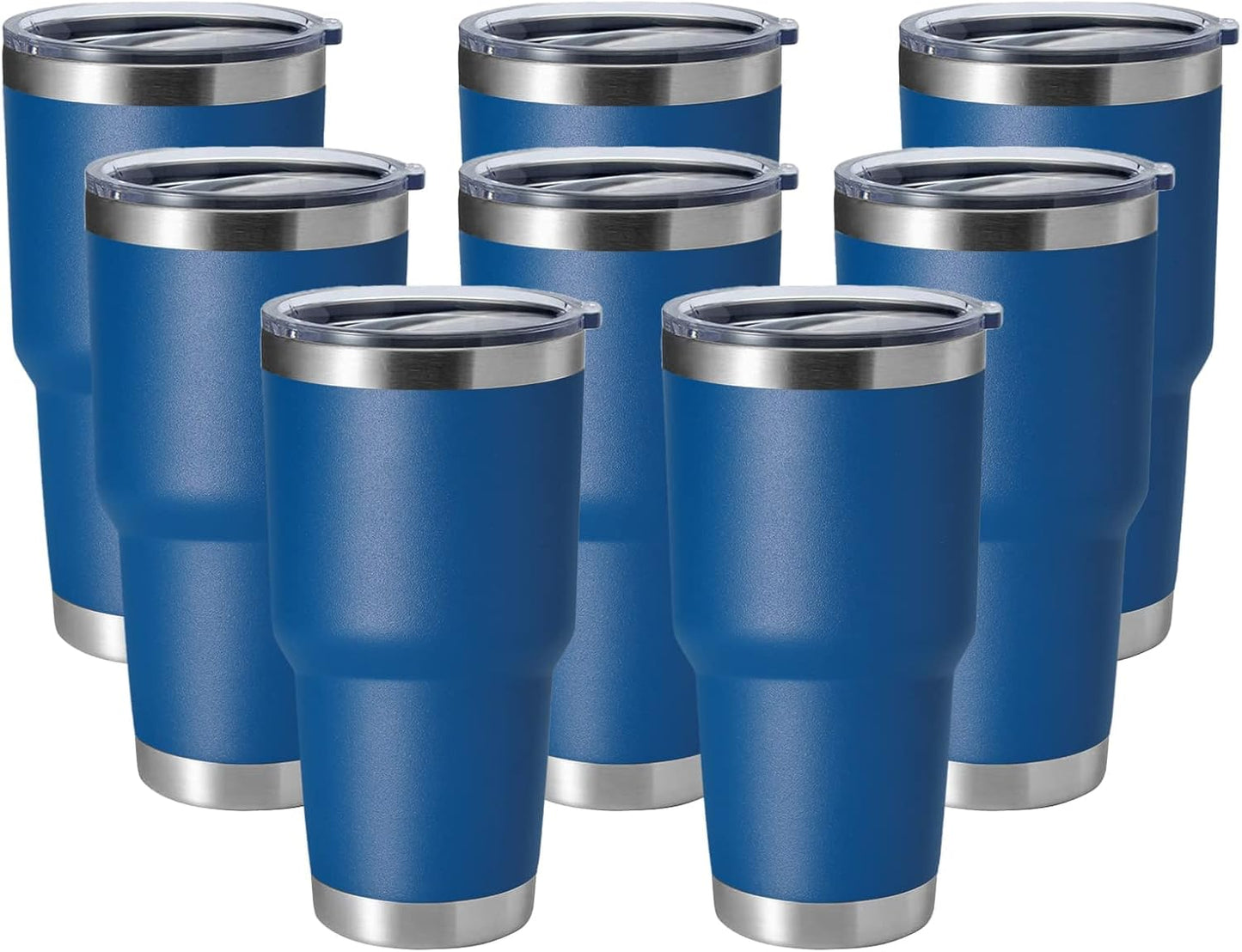 HASLE OUTFITTERS 30oz Stainless Steel Tumbler, Double Wall Vacuum Insulated Travel Mug Tumbler, Durable Insulated Coffee Mug, Gift Box Set (Midnight Blue, 8)