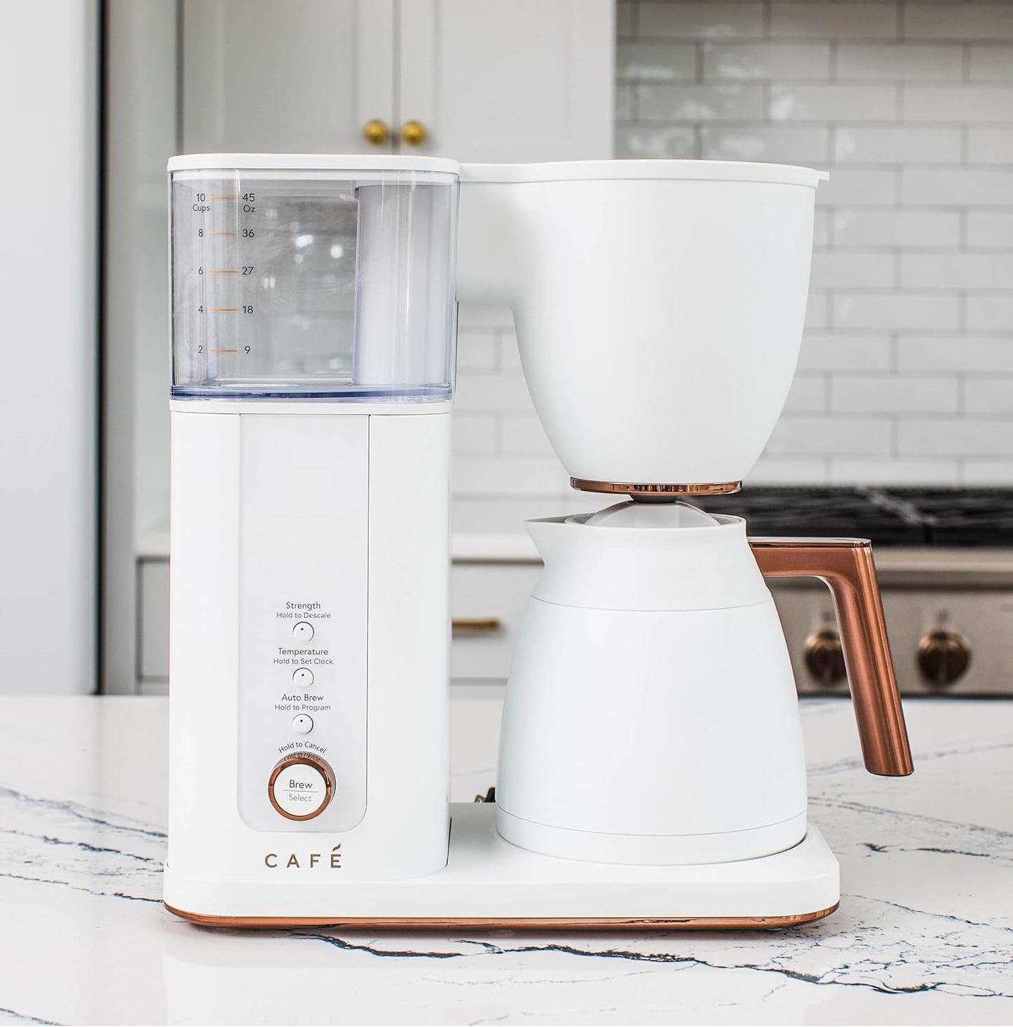Café Specialty Drip Coffee Maker | 10-Cup Insulated Thermal Carafe | WiFi Enabled Voice-to-Brew Technology | Smart Home Kitchen Essientials | SCA Certified, Barista-Quality Brew | Matte White