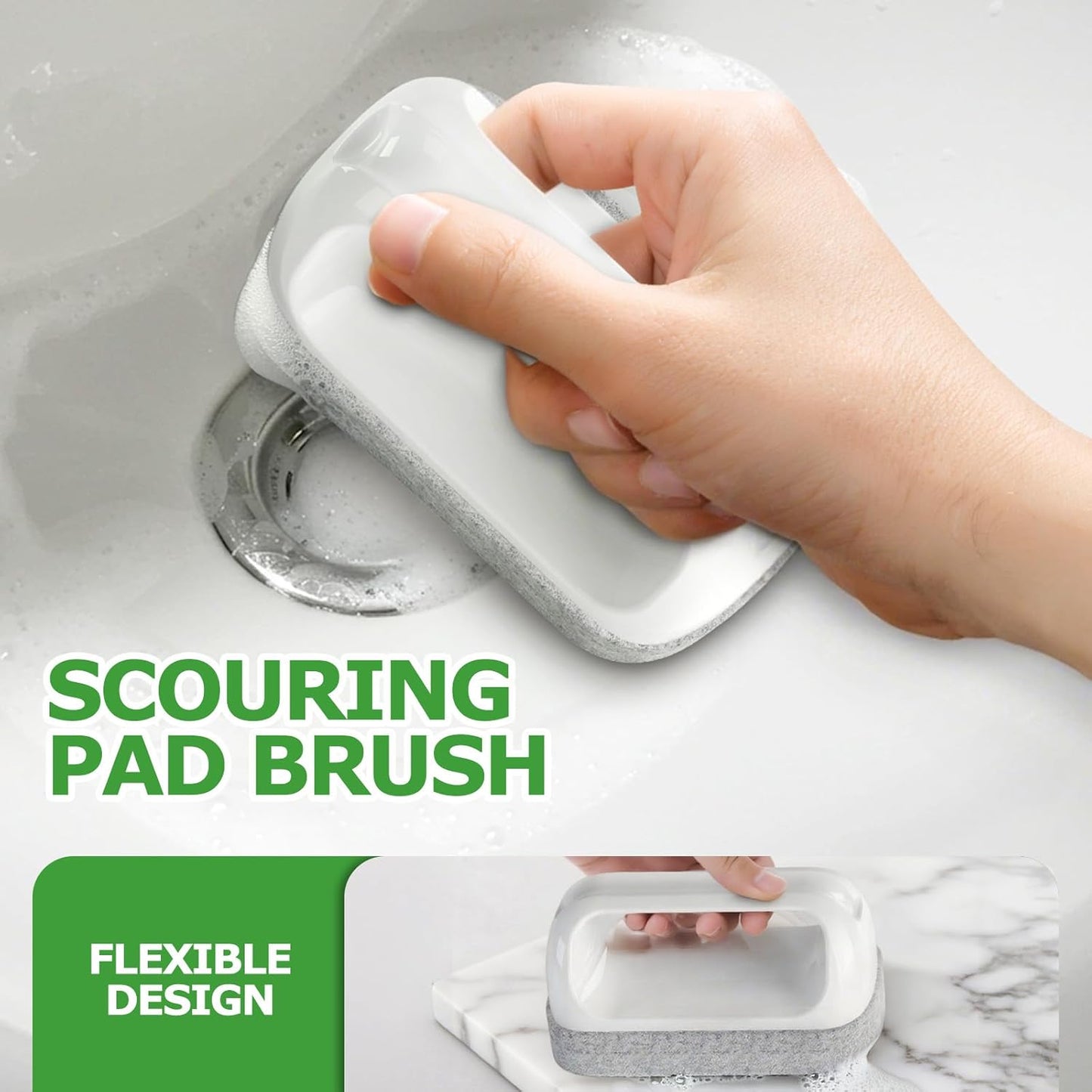 7 Pack Dish Brush with Handle - Kitchen Brush with Ergonomic Handle,Cleaning Brushes Set with Stiff Bristles for Dishes, Pots, Pans, Sink & Bottles