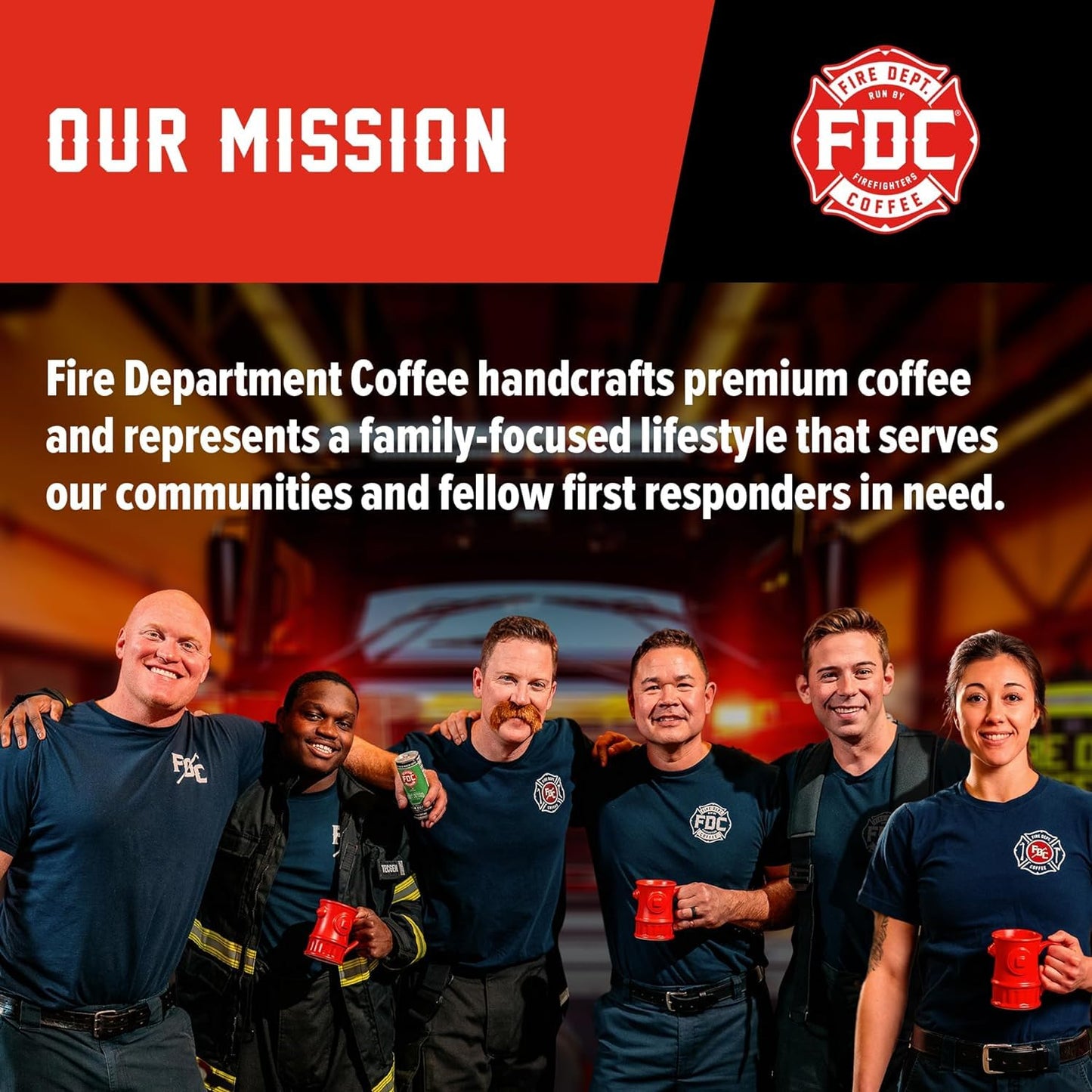 Fire Department Coffee - Gives Back to Firefighters - Vanilla Sprinkle Donut Coffee Beans - Medium Roast - Premium Whole Bean - Roasted in the USA - Veteran Owned - 12 oz