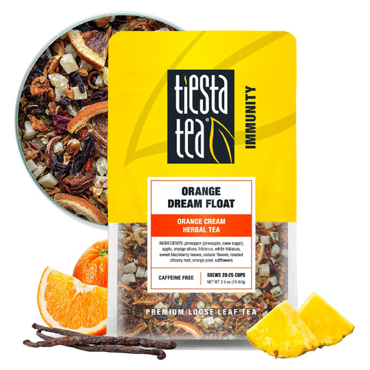Tiesta Tea - Orange Dream Float Tea, Loose Leaf, Orange Cream Herbal Tea, Premium Caffeine-Free Tea Blend, Make Hot or Iced & Up to 25 Cups, 2.5 oz Resealable Pouch