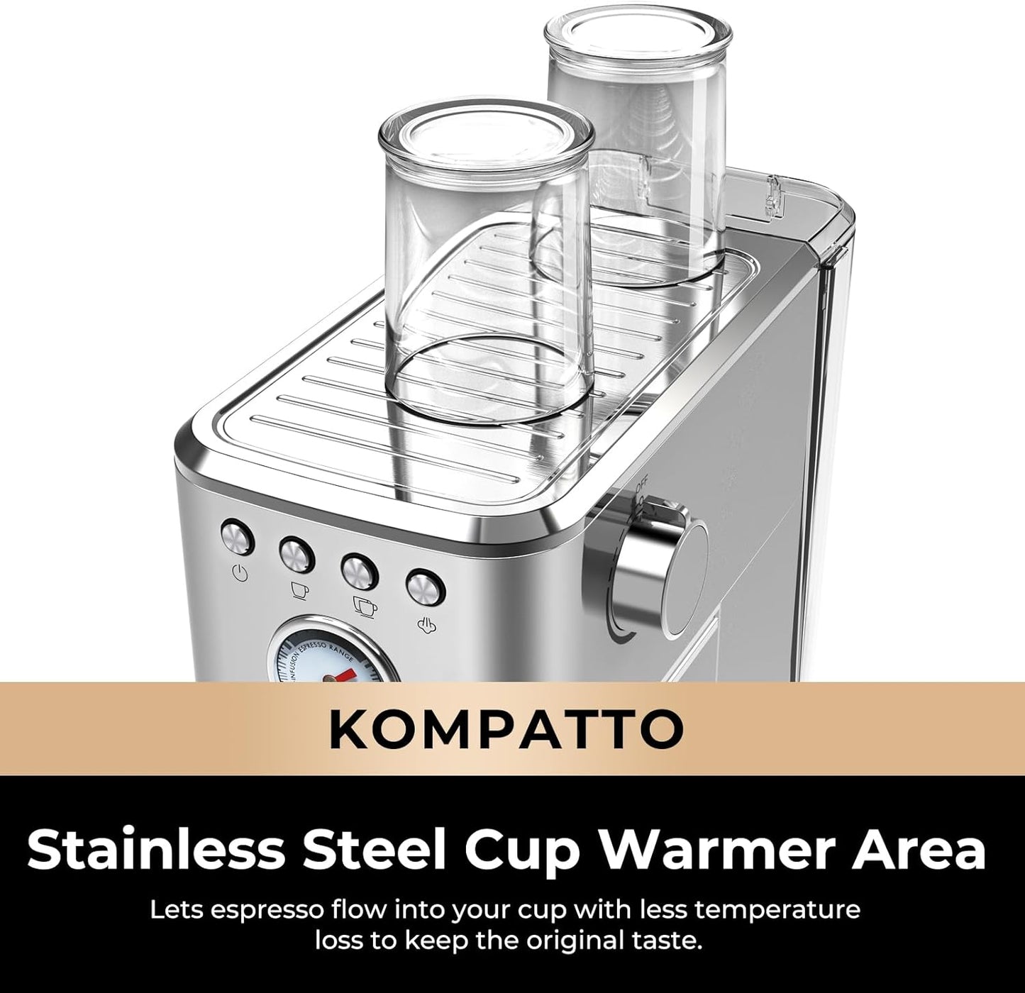 CHULUX Slim Espresso Machine with Milk Frother Steam Wand, 20 Bar Professional Italian Pump Semi Automatic Espresso Coffee Machine for Home Cappuccino & Latte Maker