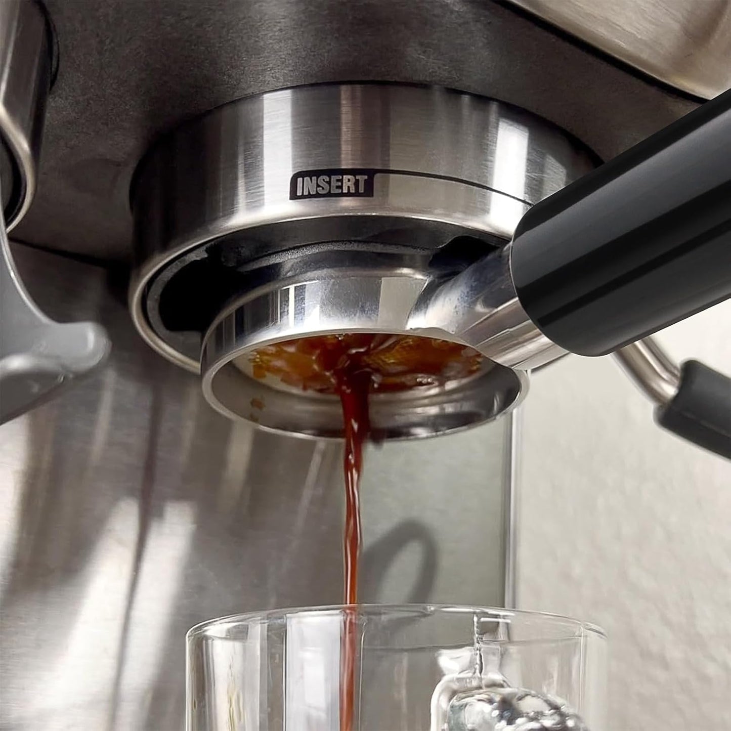 54mm Bottomless Portafilter Compatible with Breville Barista Express, BES870XL, BES870BSXL, BES878BSS, BES880BSS Espresso Machine (ABS Handle-Black)