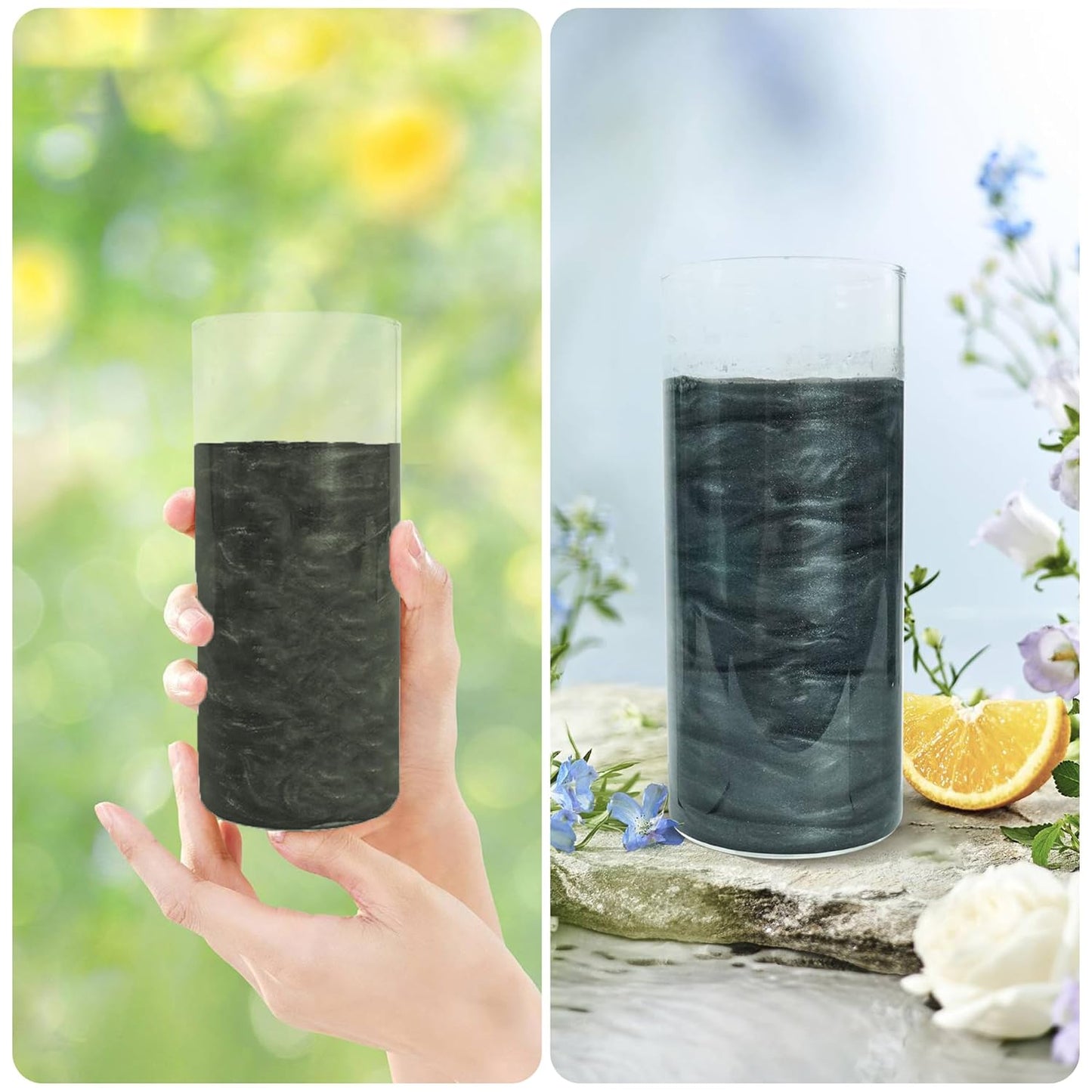 BeePoint Black Edible Luster Dust 15g - Food Grade, Vibrant Color Shimmer Powdered Dust for Drinks, Cocktails, Cake Decorating, Baking, Chocolates, Candy, Sweets, & Cookies - Vegan & Gluten Free