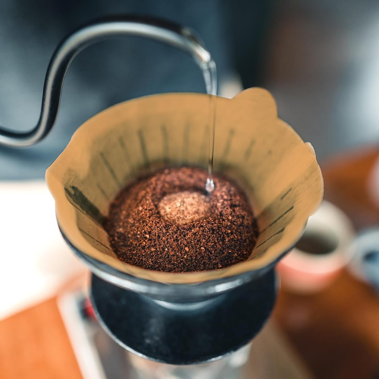 100 Count Cone Coffee Filters #4, Natural Brown Paper Cone Shaped Coffee Filters for Pour Over and Drip Coffee Maker(100 Count)