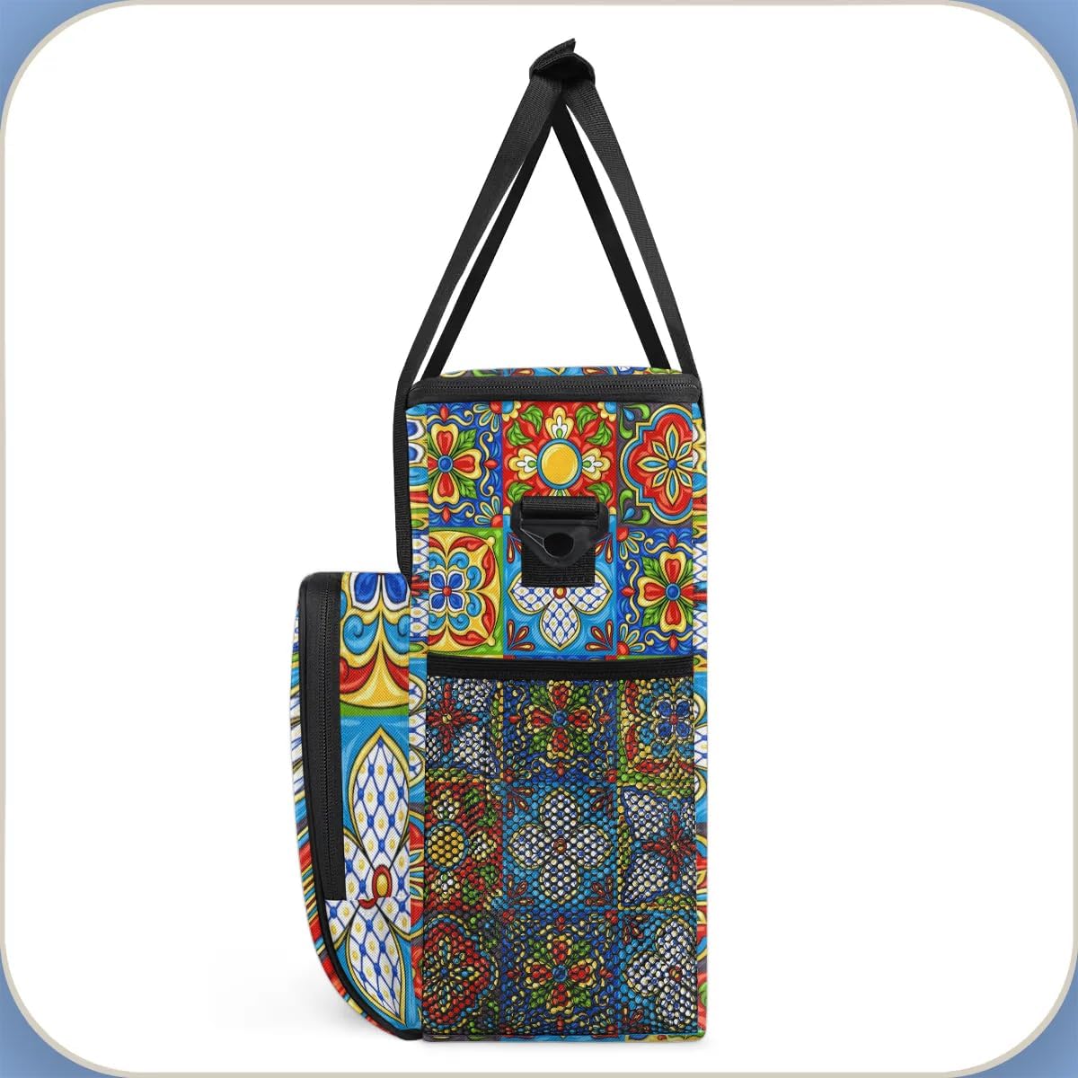 mandala flower vintage Coffee Maker Carring Bag Travel Carrying Storage Tote Bag Compatible with Keurig K-Mini or K-Mini Plus Portable Single Serve Coffee Brewer Case with Pockets for K-cup Pods
