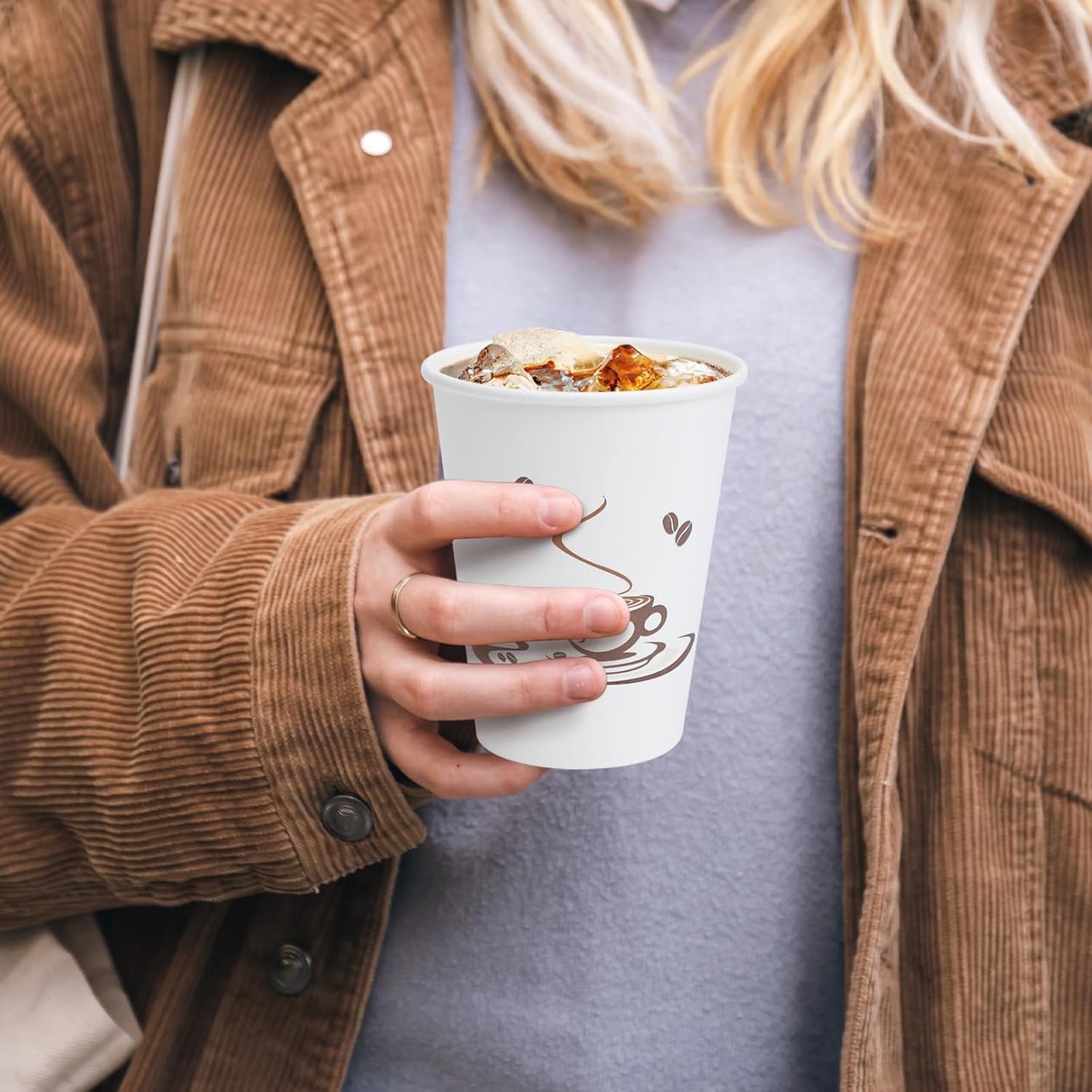 Lamosi 240 Pack 12 OZ Coffee Cups, Disposable Paper Cups for Hot/Cold Beverage, Disposable Cups 12 oz, Leak-Free Paper Coffee Cups for Cafe, Restaurant, Office and Home