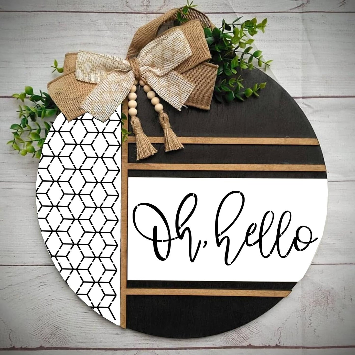 Welcome Stencils for Painting on Wood 12” Welcome Stencil for Wood Sign Hello Doormat Stencils Templates for Door Hanger Door Mat Fabrics