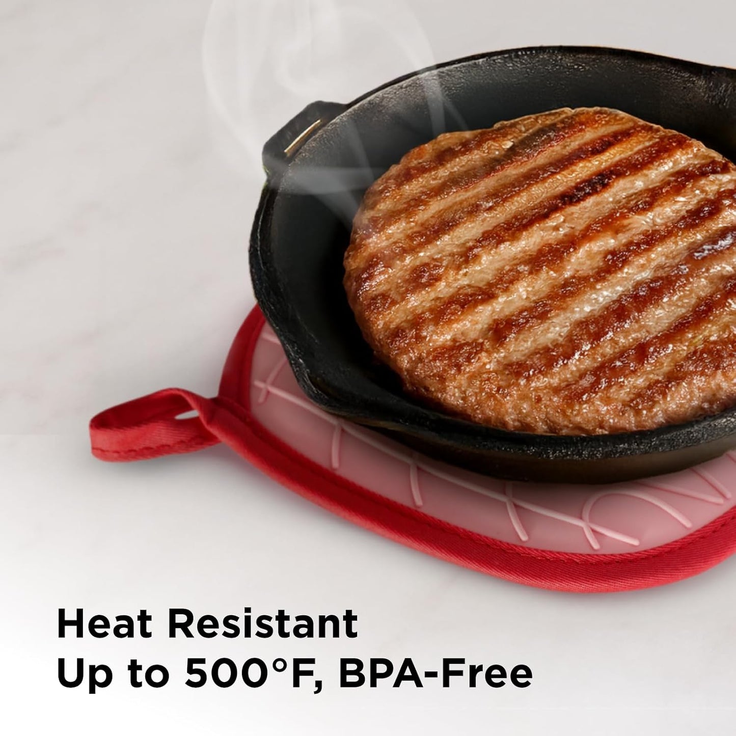 Kitchen Mama Silicone Pot Holders - Heat Resistant, Non-Slip Surface, Dual Pocket Design with Soft Cotton Lining, Safe, Durable, Stylish, Practical for Everyday Use Hot Oven, Bowl, Pan (Metal Gray)