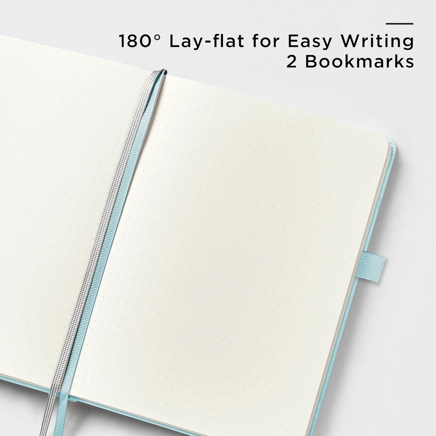 &And Per Se Dotted Journal Notebook (5 Packs), A5 Hardcover Leather Dotted Journal, 160 Pages 100 gsm Thick Paper, 3 Sheets of Stickers Included- 5.7'' x 8'' (Cyan