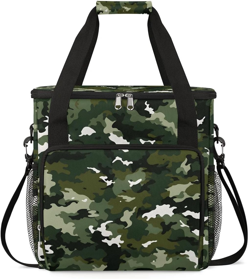 Camouflage Green Coffee Maker Carring Bag for Keurig K-Mini or K-Mini Plus, Single Serve Coffee Brewer Carrying Case with Multiple Pockets for K-Cup Pods,Storage mini Tote Case for Travel(Bag Only)