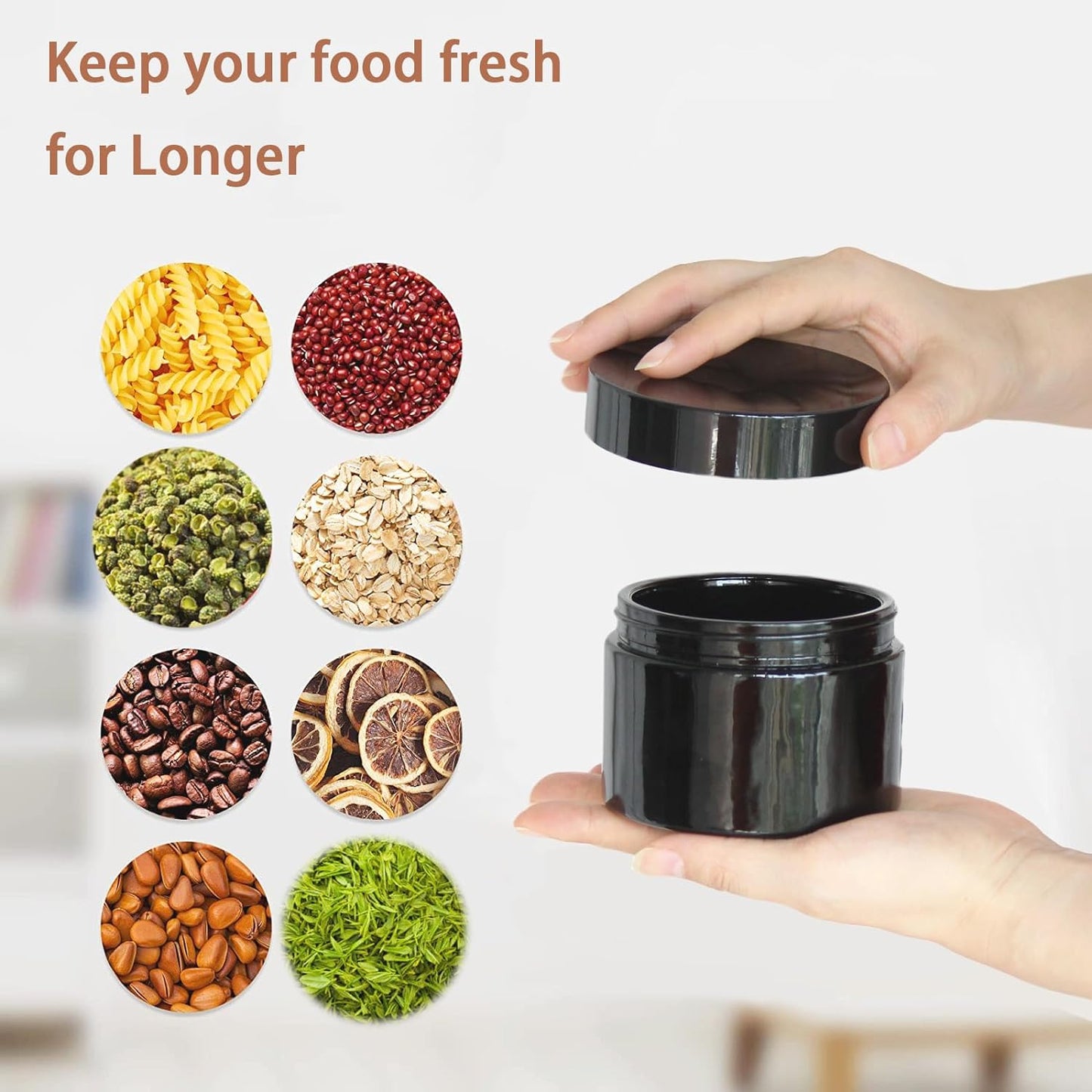 Black Glass Storage Jar 250ml Wide Mouth Airtight UV Protection Container for Spice Coffee
