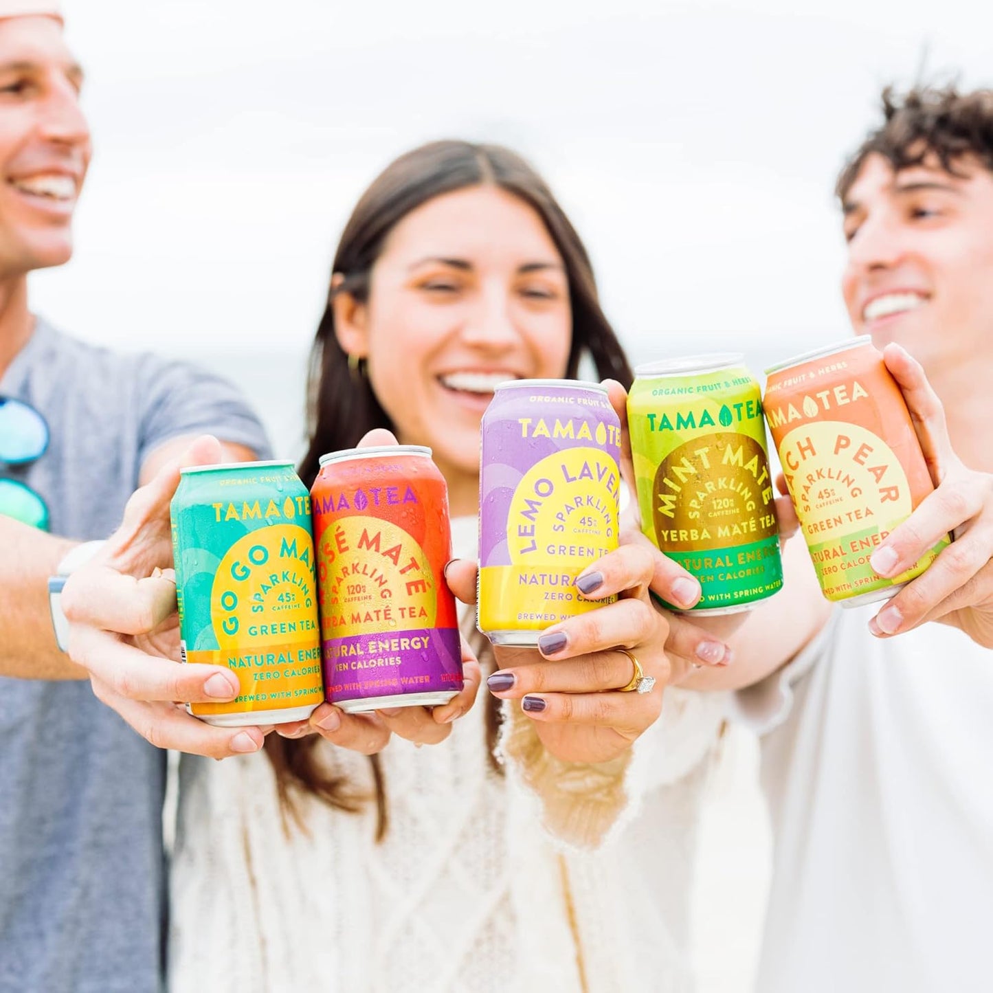 Sparkling Yerba Mate Variety Pack by Tama Tea - Unsweetened Natural Energy Drink with Real Fruit & Herbs - Healthy Caffeine Drink Alternative - 120mg of Caffeine, 10 Calories - 12oz Pack of 12