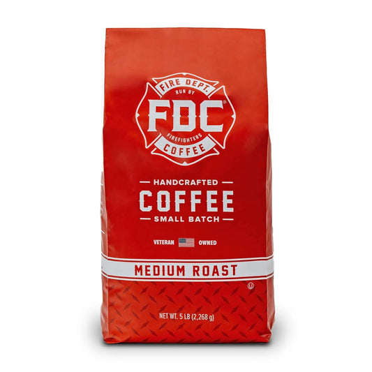 Fire Department Coffee - Gives Back to Firefighters - Balanced & Smooth Original Medium Roast Ground Coffee - Roasted in the USA - Veteran Owned - Bulk 5 LB