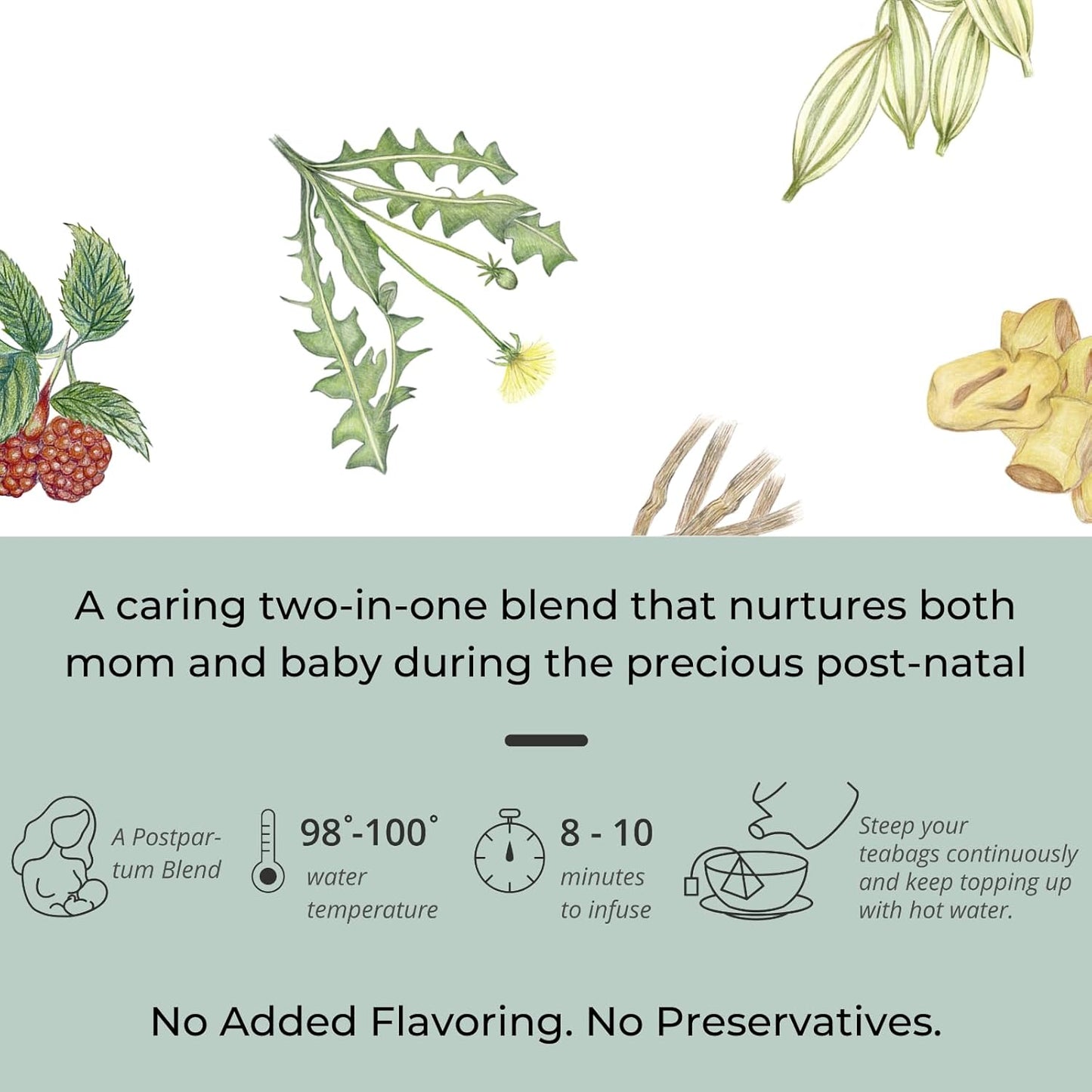 Tily Tea Mums and Babies Herbal Tea - Postnatal Lactation Tea - Caffeine Free - Suitable for Breastfeeding Mothers - 10 Plastic-Free Tea Bags