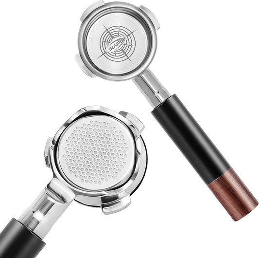 IKAPE 54MM Bottomless Naked Portafilter Black, Suitable for 54MM Breville Barista Series BES870/880 Machine & Solis Barista Machines (Included 18g Capacity Filter Basket)