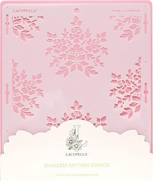 Cake Decorating Stencil for Tall Buttercream Cake, Royal Icing, Ganache, Paint, Airbrush (Poise)