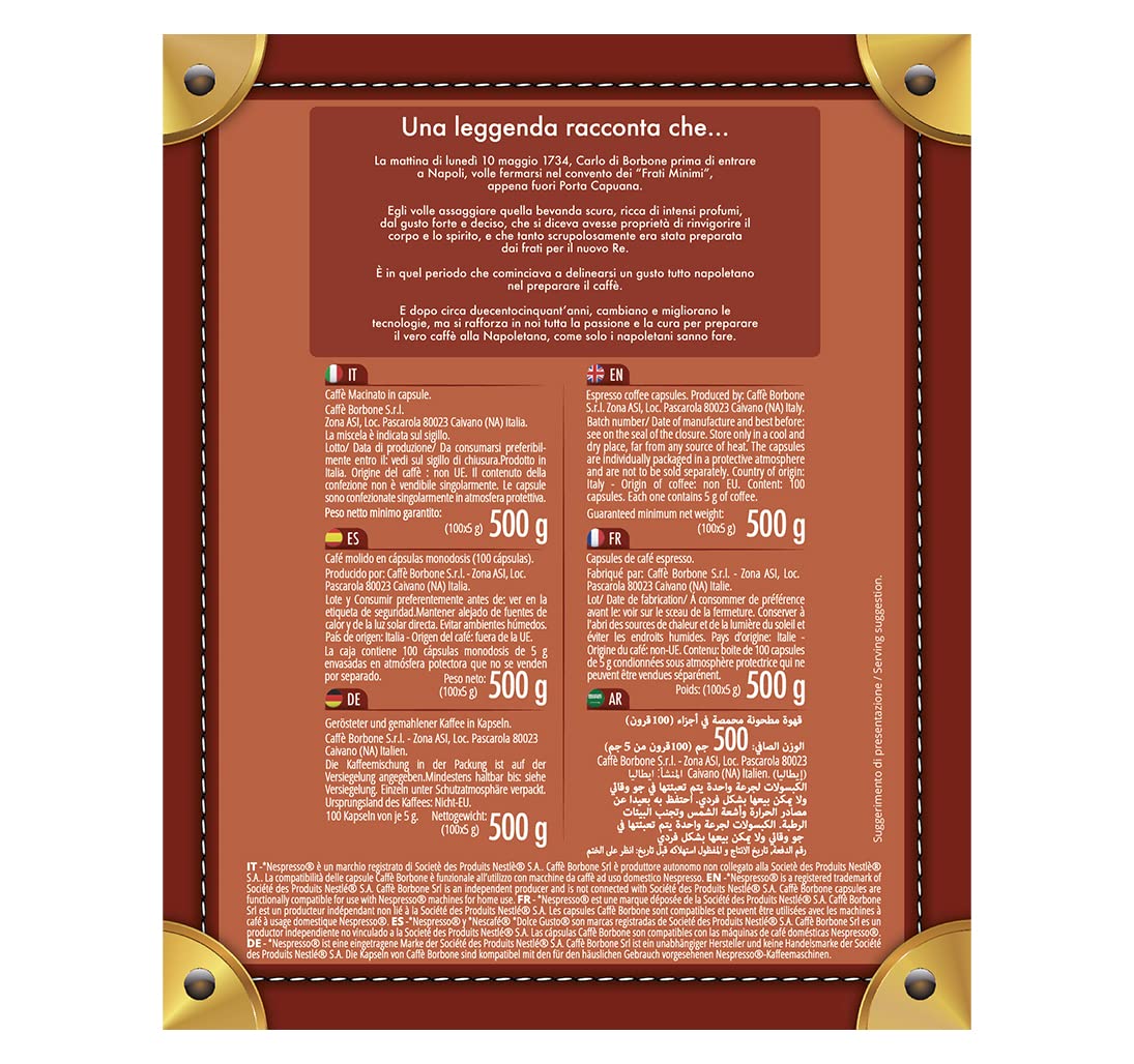 Caffe Borbone Nespresso Compatible Espresso Pods, Red Blend, Freshly Roasted and Packaged in Italy - 50 Individually Wrapped Espresso Pods - NOT Compatible with Vertuo