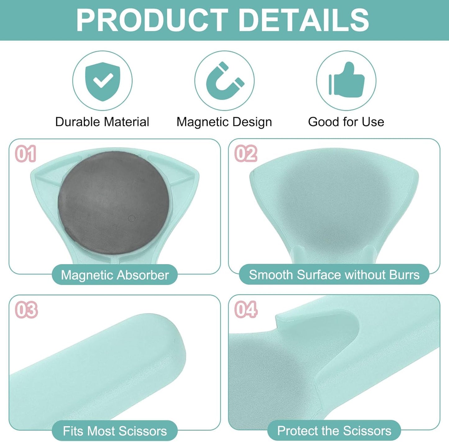 uxcell 2 Pcs Magnetic Scissor Holder, 7.48" x 3.46" Plastic Scissors Cover Durable Waterproof Protector Portable with Round Magnetic Absorber for Kitchen Shears, Blue