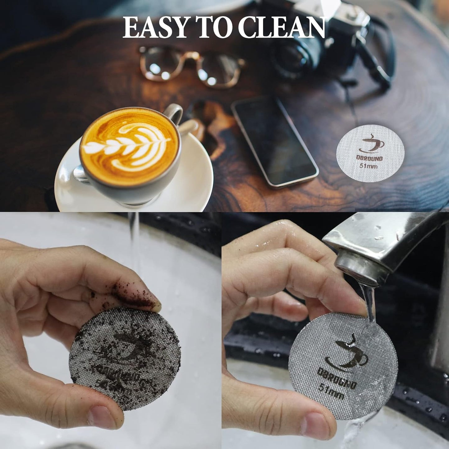 2 Packs 53.5 Puck Screen with Stand - Metal Espresso Coffee Filter, Reusable Puck Screen Replacement, Perfect Espresso Distribution Tool Compatible with Espresso Machine 54mm Portafilter Basket