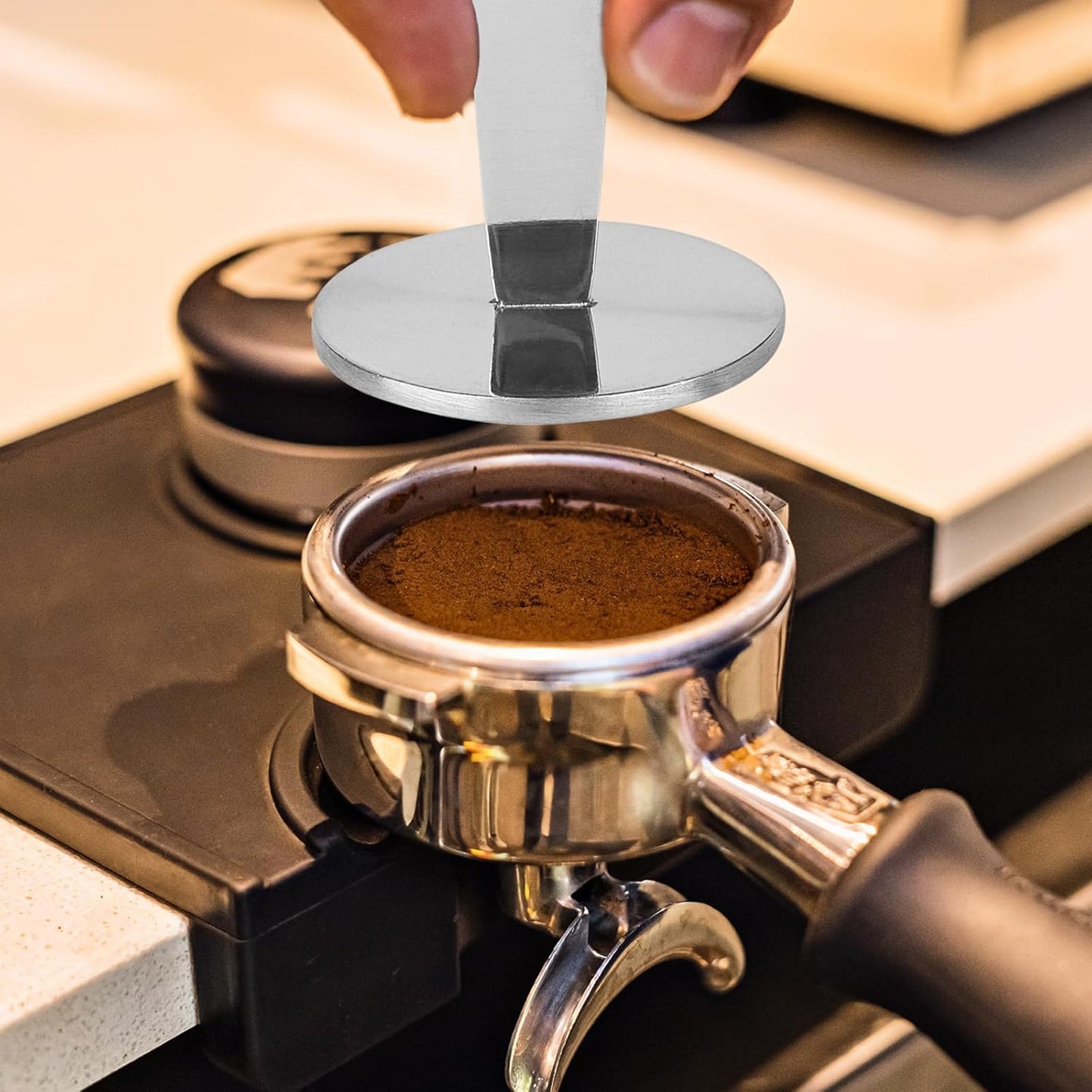 DFD 2-Inch-1 Coffee Scoops, 304 Stainless Steel Tablespoon Measure Spoon with Pressed Bottom for Coffee Bean Press Coffee Grinding Pressing（Silver15 ml）