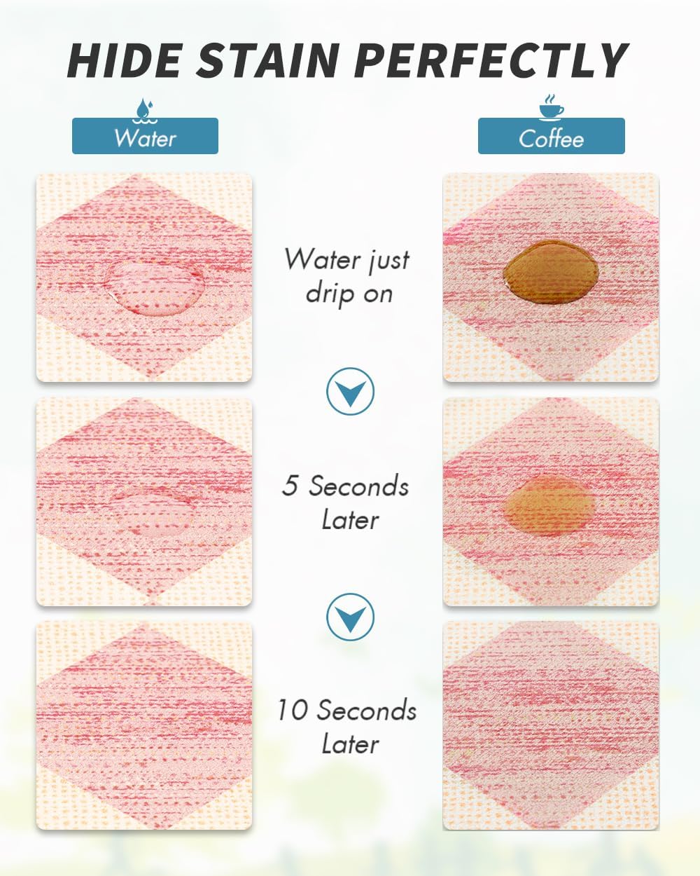 AMOAMI Coffee Mat Hide Stain Rubber Backed Absorbent Dish Drying Mat for Kitchen Counter - Fits Under Coffee Maker or Machine - PINK 17x31.5