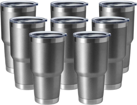 HASLE OUTFITTERS 30oz Stainless Steel Tumbler, Double Wall Vacuum Insulated Travel Mug Tumbler, Durable Insulated Coffee Mug, Gift Box Set (Grey, 8)