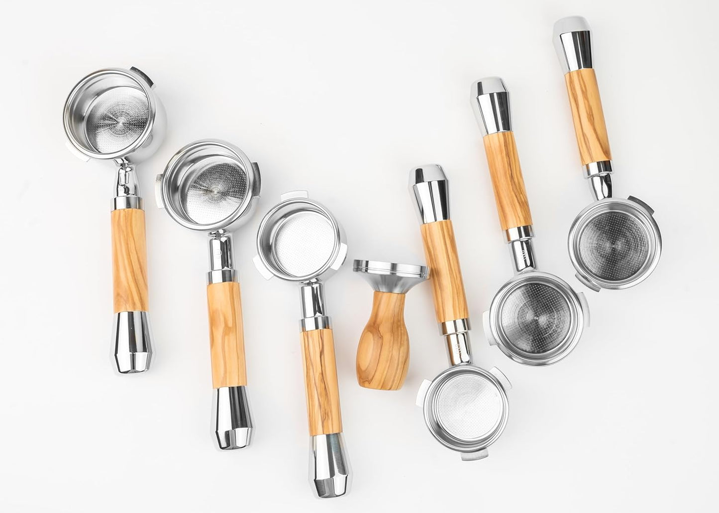 LILQ 58mm Bottomless Naked 2 Ears Portafilter Compatible with Gaggia Machines– Includes 18–20g Basket (Olive Fusion, 58mm For Gaggia)