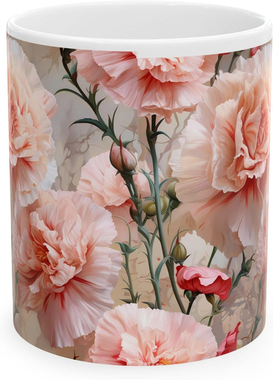 11 OZ Novelty Coffee Mugs - Christmas Gift (Carnation Mug)