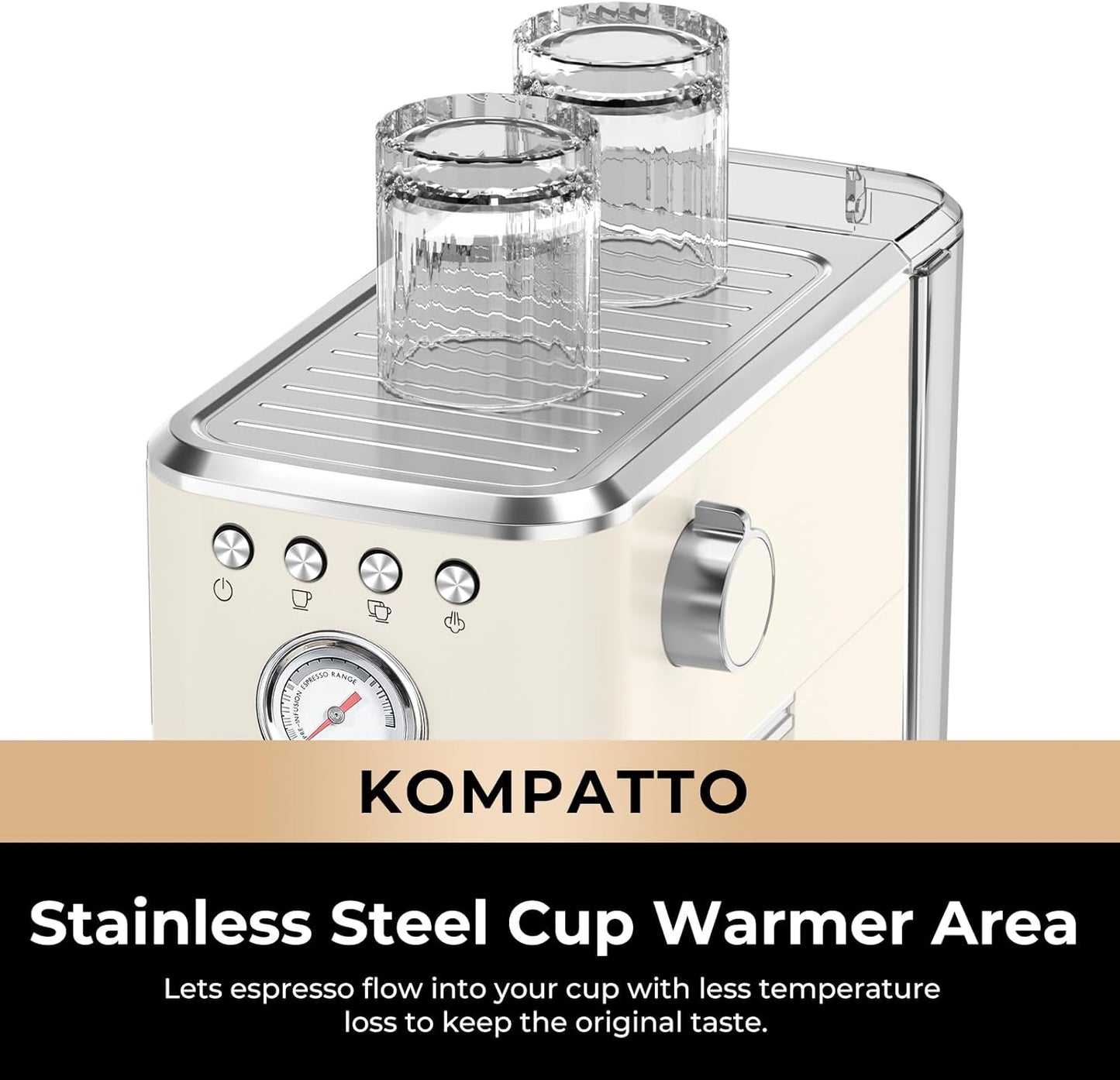 CHULUX Slim Espresso Machine with Milk Frother Steam Wand, 20 Bar Professional Italian Pump Semi Automatic Espresso Coffee Machine for Home Cappuccino & Latte Maker, Creamy