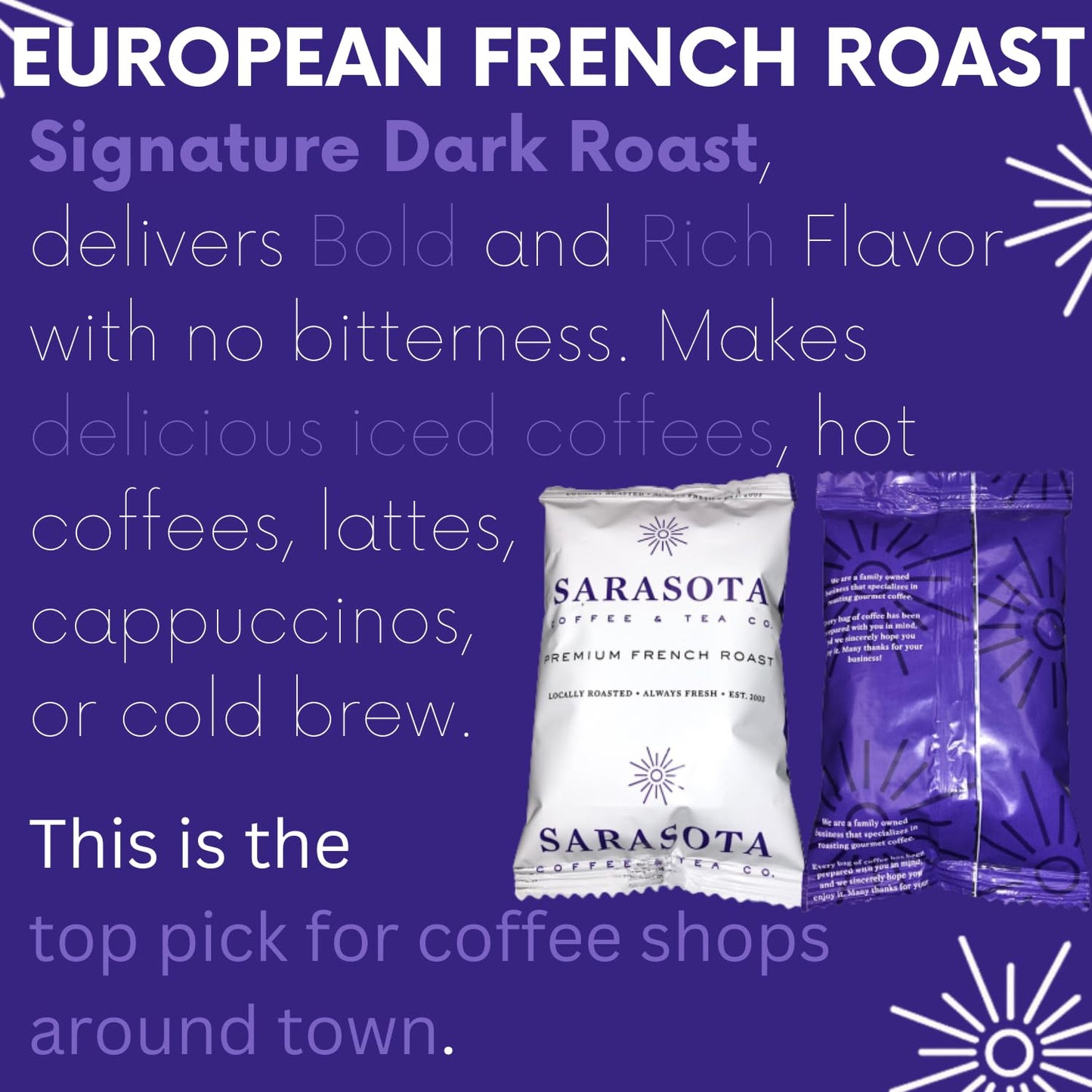 Sarasota Coffee Ground Packets | Gift Set Assorted Variety Sampler Packs | Medium, Colombian, & Dark Roast | Gourmet Low Acid Mold Free Individual Pouches for 12 Cup Coffee Maker | 2 Oz Bags, 12 Count