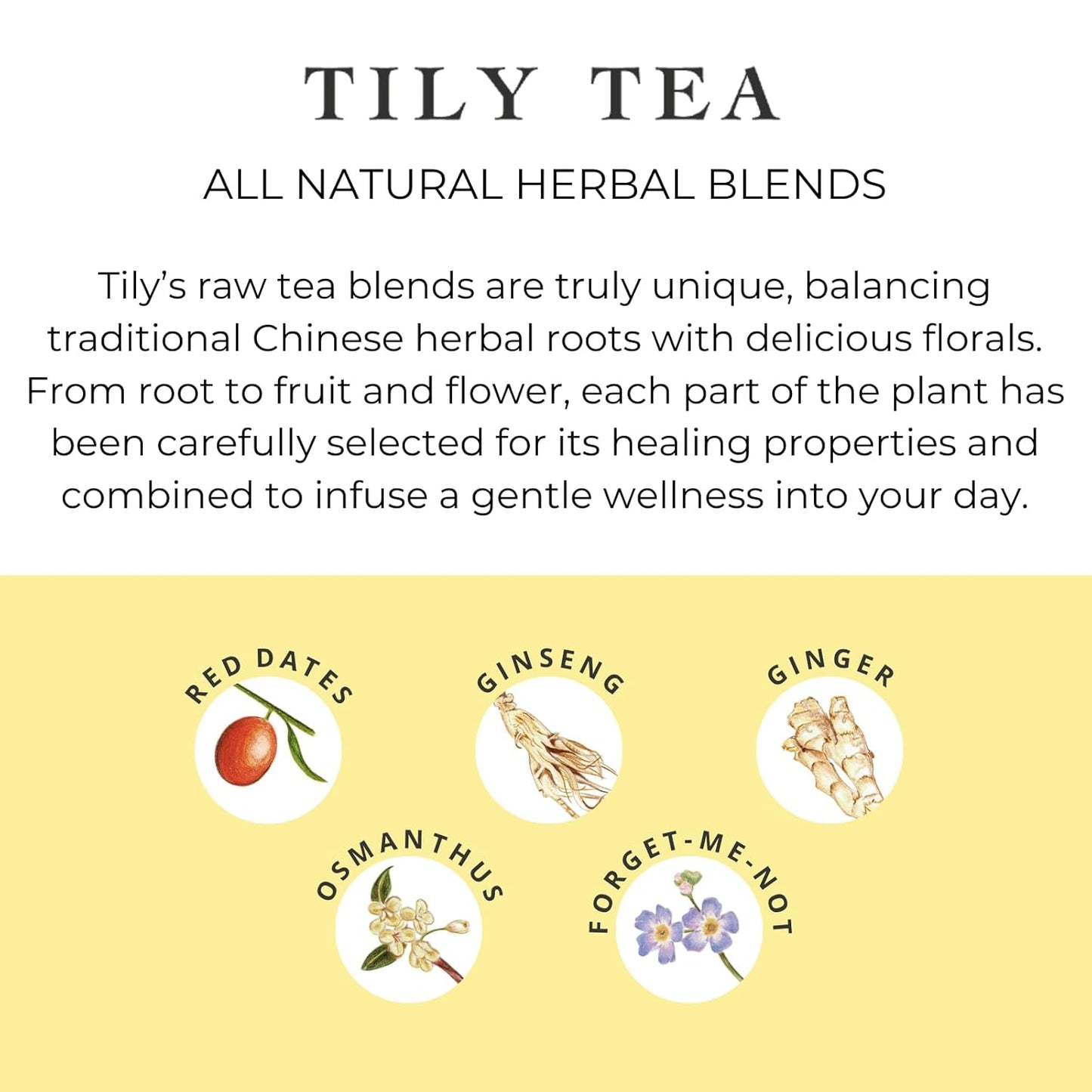 Tily Tea Morning Shine Breakfast Tea - Natural Herbal Tea for Focus and Energy - Ginger and Gingseng - Caffeine Free - 10 Plastic-Free Tea Bags