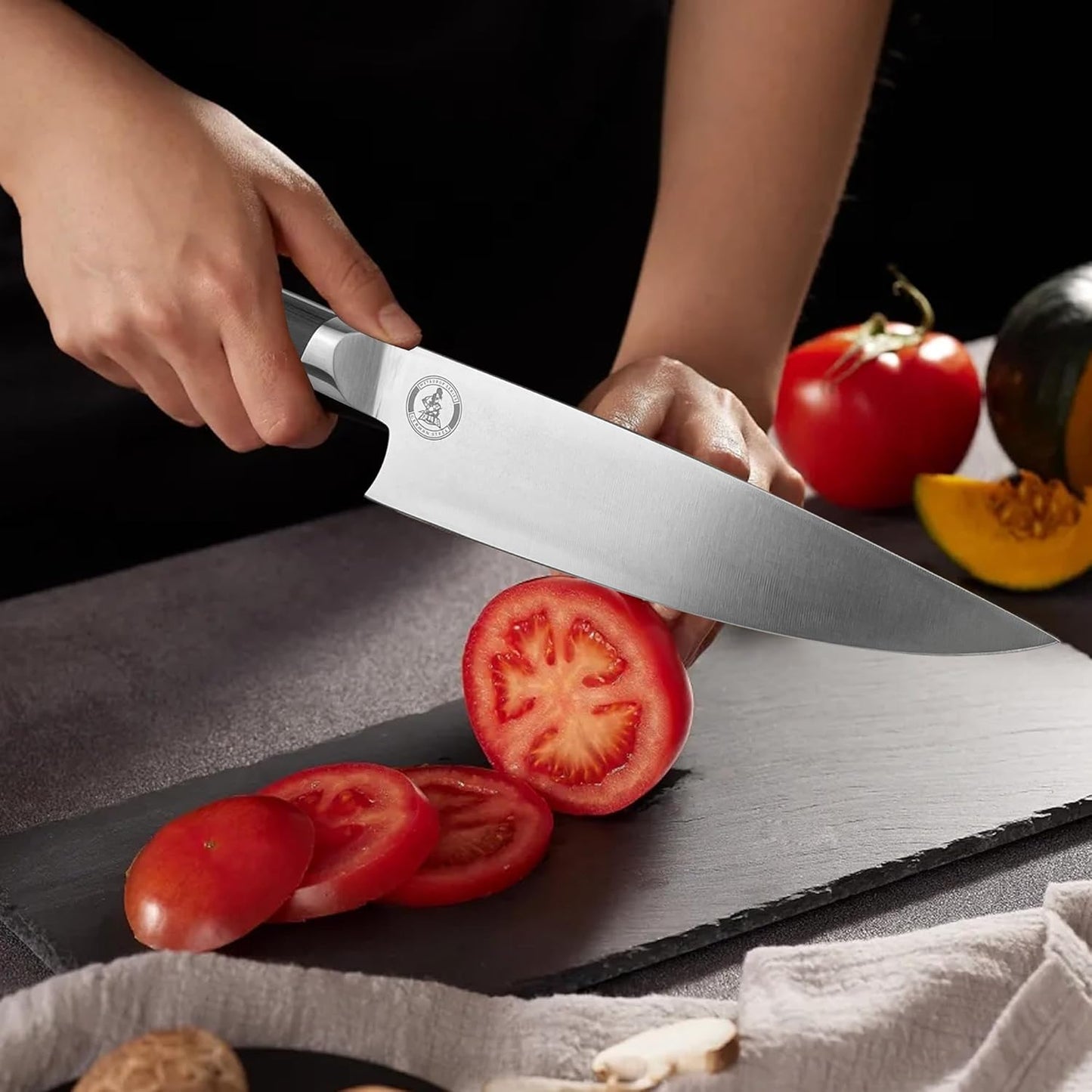 Kitory Chef Knife 8" - Full Tang Pro Kitchen Knife - Forged German High Carbon Steel - Full Tang Pakkawood Handle-Gift Box - Metadrop Series
