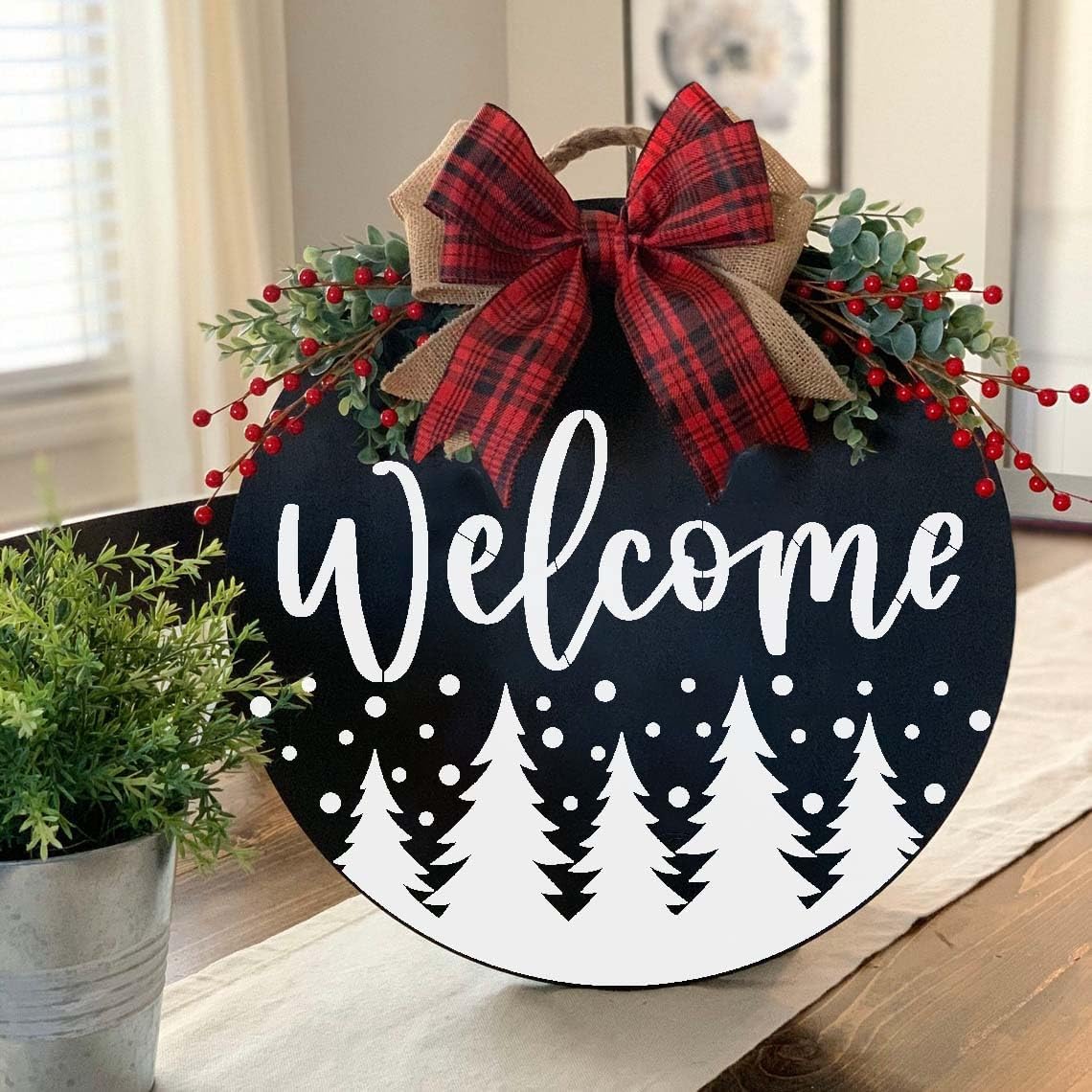 Christmas Stencils 12” Xmas Stencil for Wood Christmas Stencil for Painting Holiday Stencils Merry Christmas Believe Drawing Templates Half Round Stencil for Door Hanger Porch Wreath Home Decor