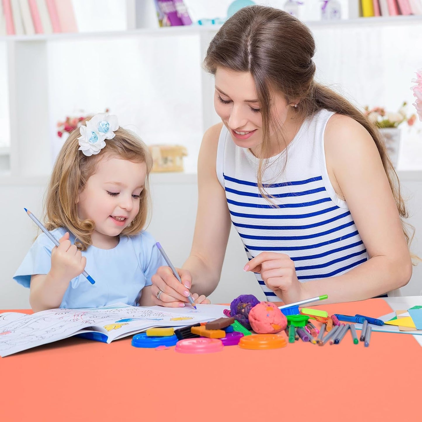 Silicone Mat Heat Resistant Mats for Countertop, Large Silicone Mats for Crafts Kitchen Counter Workbench Table protector, Size 36x24 inches Thick 2mm,Rolled Package,Coral