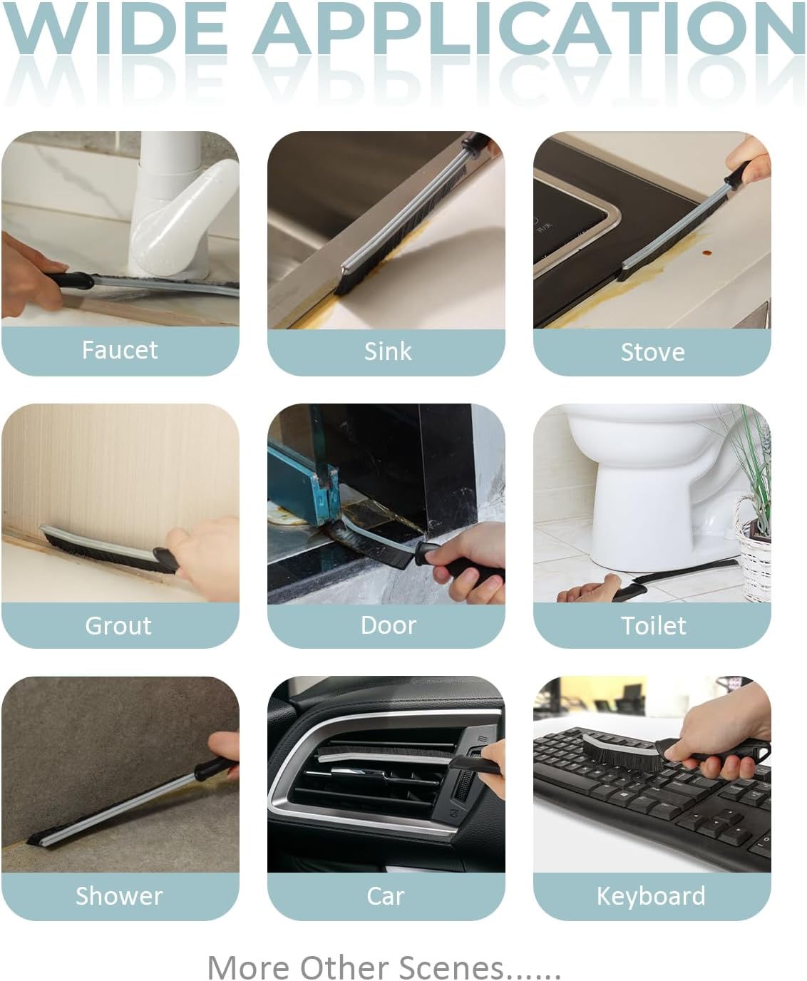 SXhyf Cleaning Brush - Hard Bristle Crevice Cleaning Brush, Multifunctional Gap Scrub Brush, Home Essentials, Bathroom Cleaner Tools for Household Use, Kitchen, Window, Faucet, S1110SE