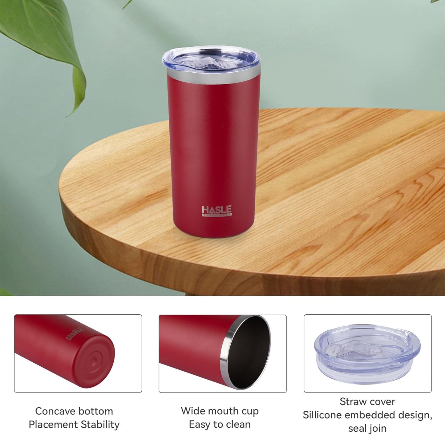 HASLE OUTFITTERS 12 oz Skinny Tumbler, Stainless Steel Insulated Slim Tumbler with Lid, Reusable Double Wall Travel Coffee Mug, Durable Powder Coated Travel Water Cup(Red,1)