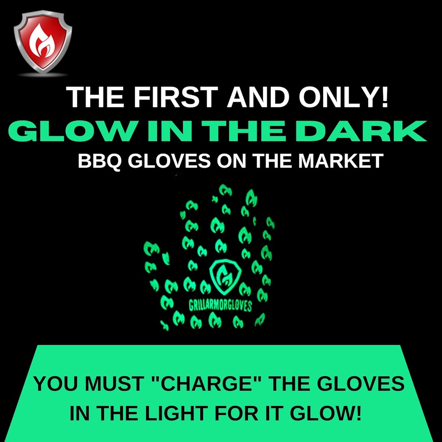 Glow in The Dark BBQ Gloves 932°F Extreme Heat & Cut Resistant Oven Mitts with Fingers – Cooking, Grilling, Baking – Accessory for Smoker, Cast Iron, Fire Pit, Camping, Fireplace