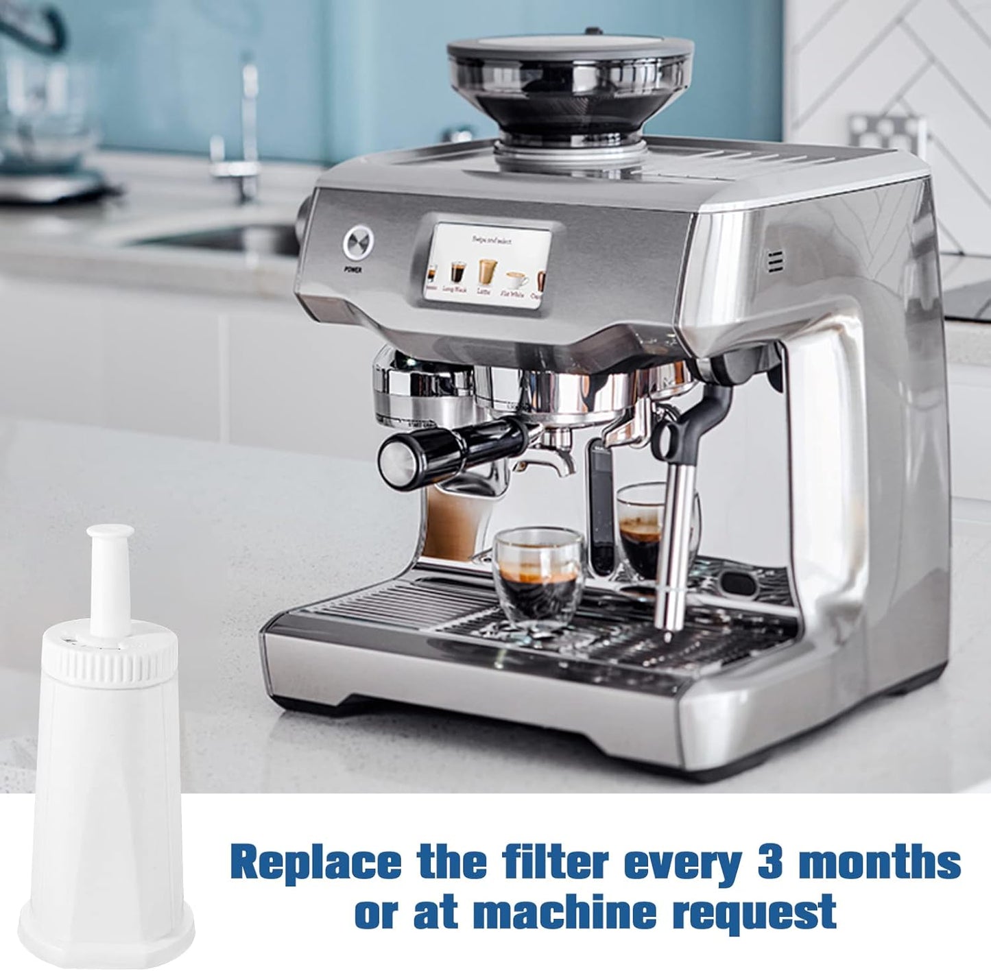 8 Pack Replacement Water Filter for Breville Espresso Machine Barista Touch Bes880, Barista Pro BES878, Oracle Touch BES990, Oracle BES980, Dual Boiler BES920 Bambino ClaroSwiss Sage by Funmit