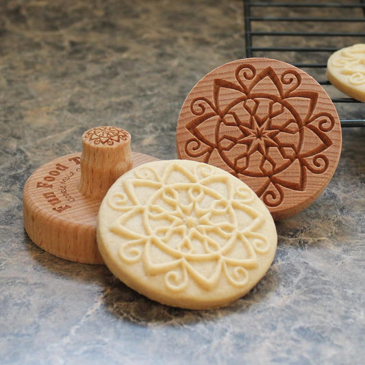 Wood Cookie Stamp, 2.5 Inch (Holiday Star CS-051)