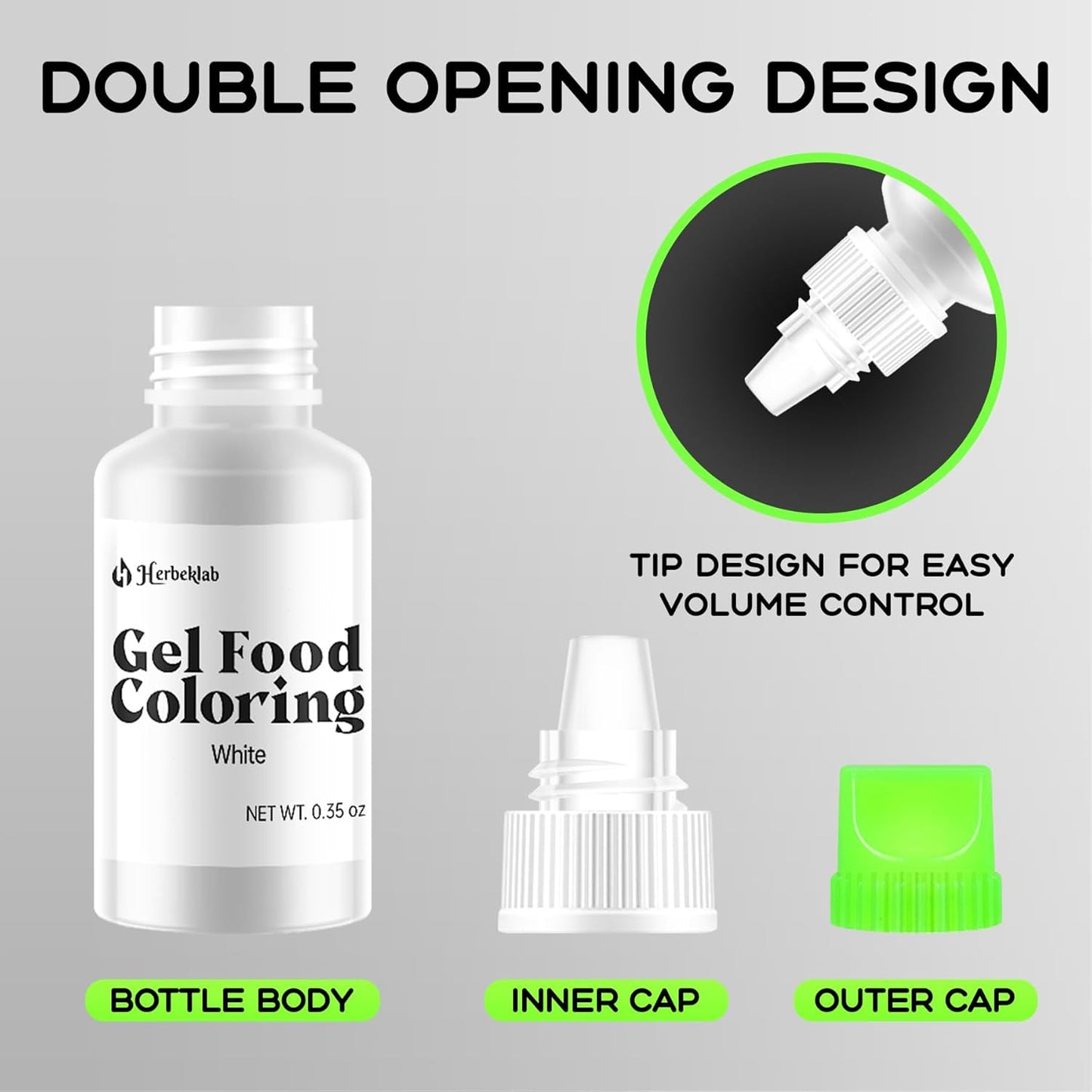 Gel Food Coloring 8 Colors x 0.35 oz Concentrated Gel Based Food Dye Vibrant Icing Colors Neon Food Coloring for Baking Cake Decorating Cookies Fondant, 10g / Bottle