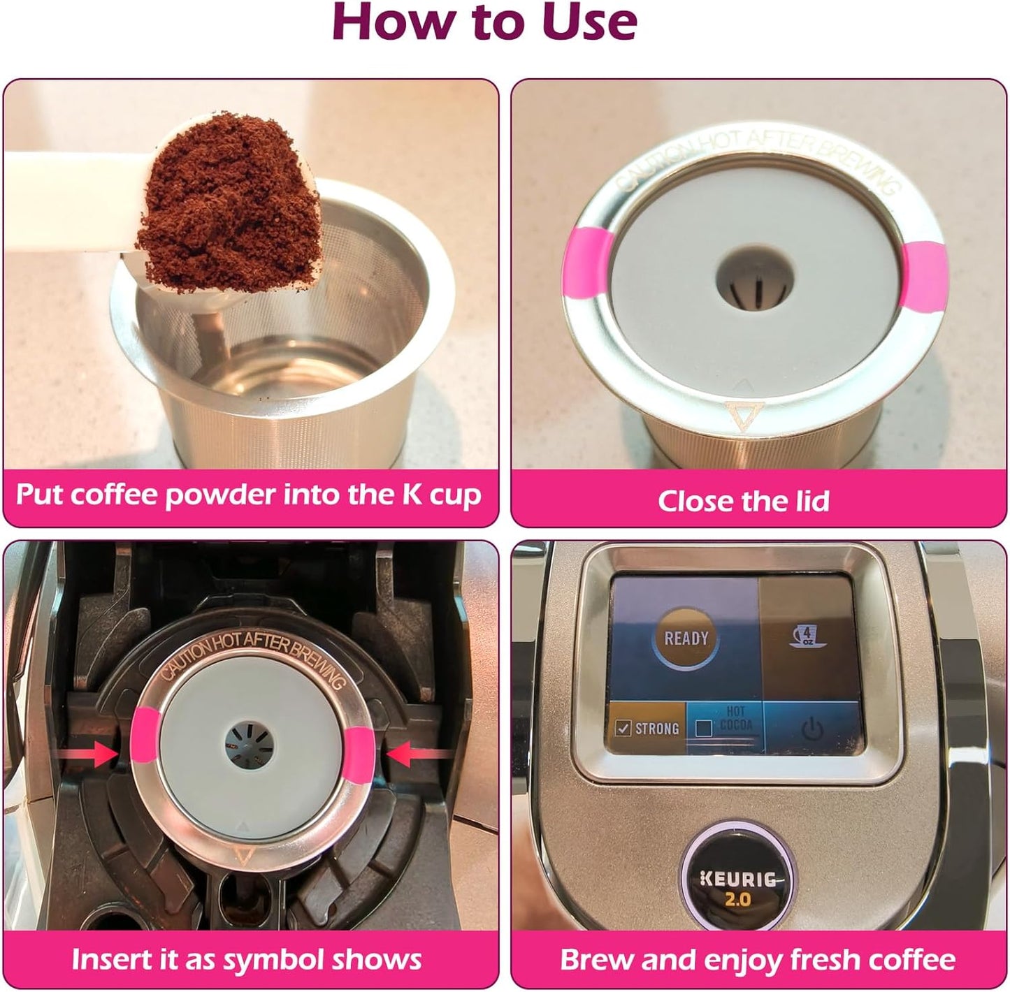 Reusable K Cups for K eurig, K Cup Reusable Coffee Pods Compatible for K eurig 1.0 & 2.0 Coffee Makers,stainless steel k cups for k eurig (1 Pack)
