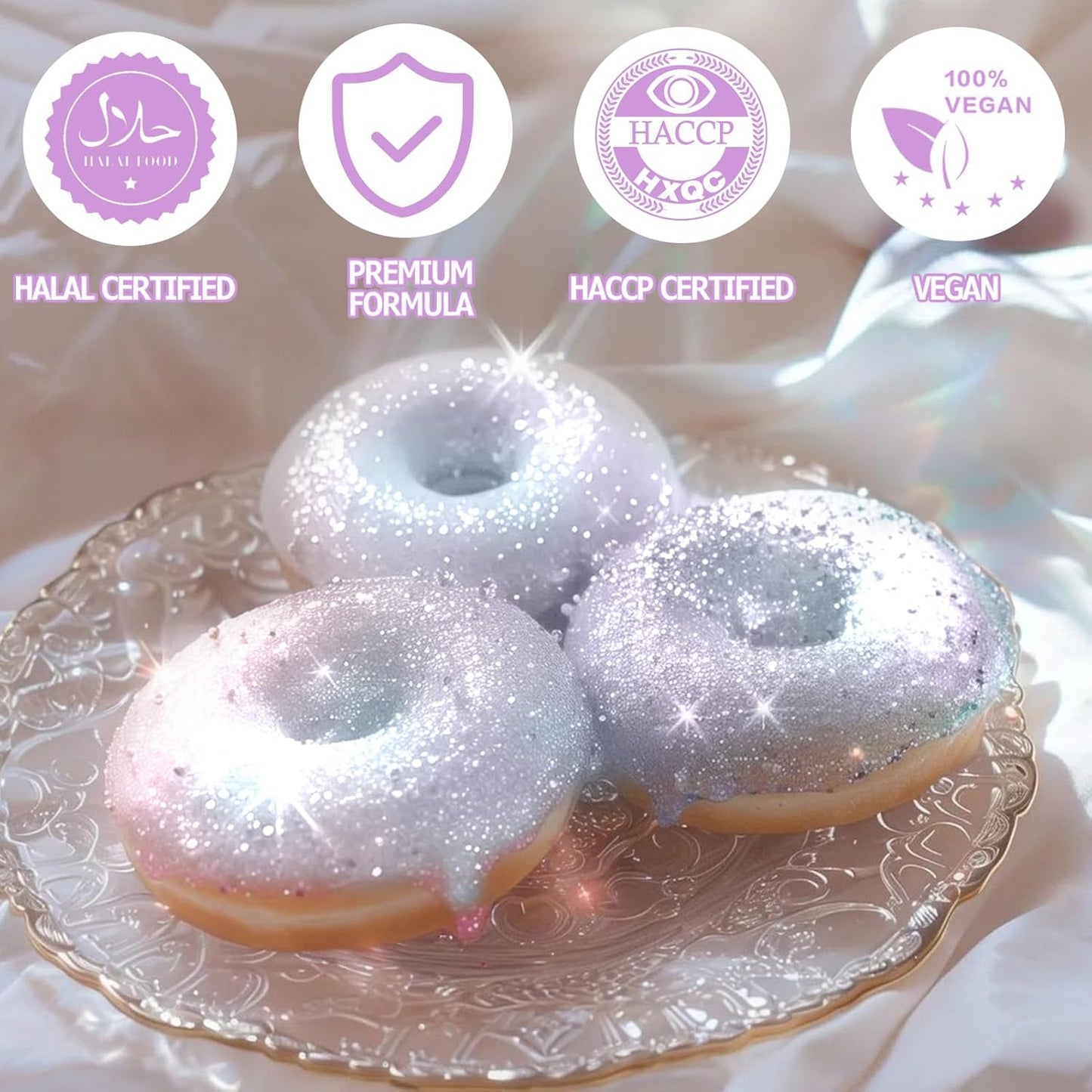 Nomeca Edible Glitter for Drinks Cakes, 8 grams Food Grade Luster Dust Sprinkles Glitter for Cake Decorations, DIY Cocktails, Beverages & Cake Decorating, Dessert Cake Topper (3-Iridescent)