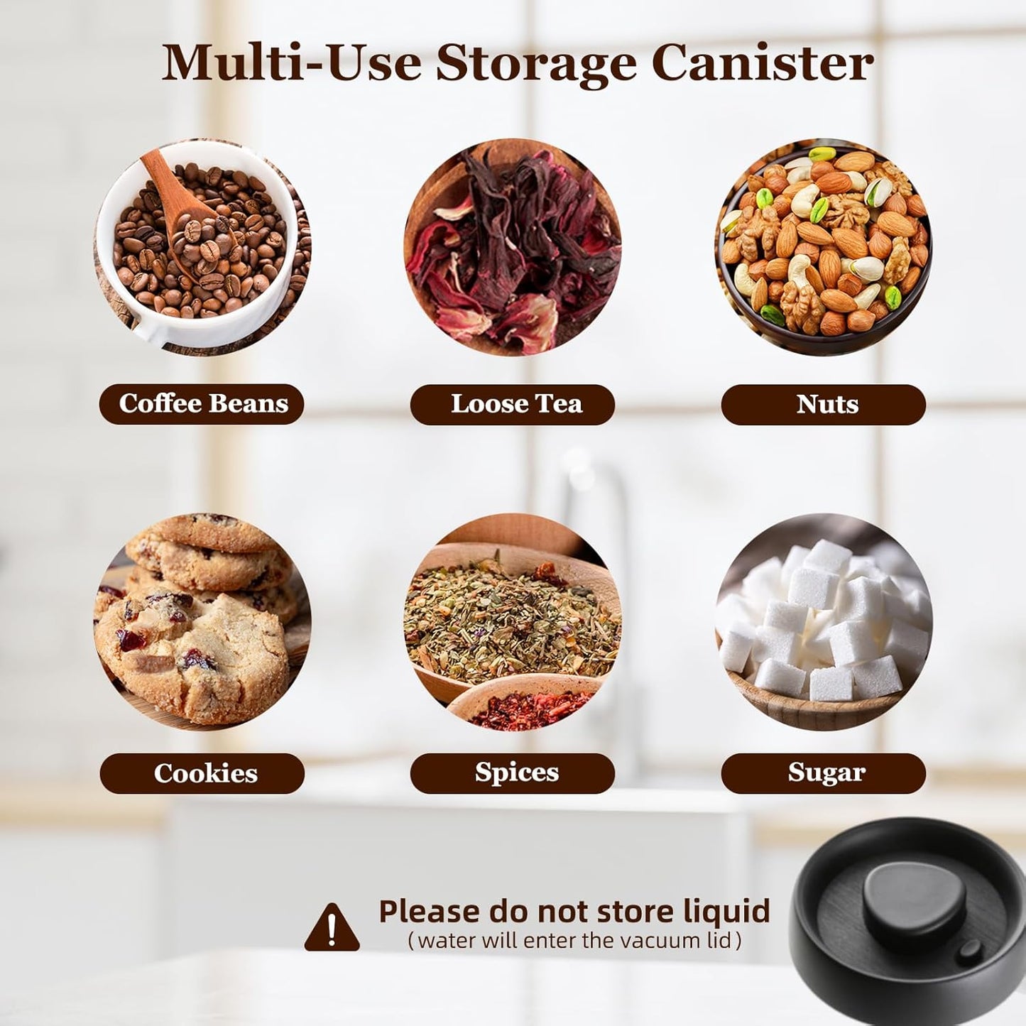 Vacuum Coffee Canister, 40.6floz Grey Glass Coffee Bean Storage,Perfect for Coffee Beans,Loose Tea,Candy,Sugar,Nuts,Spices (1200ML)