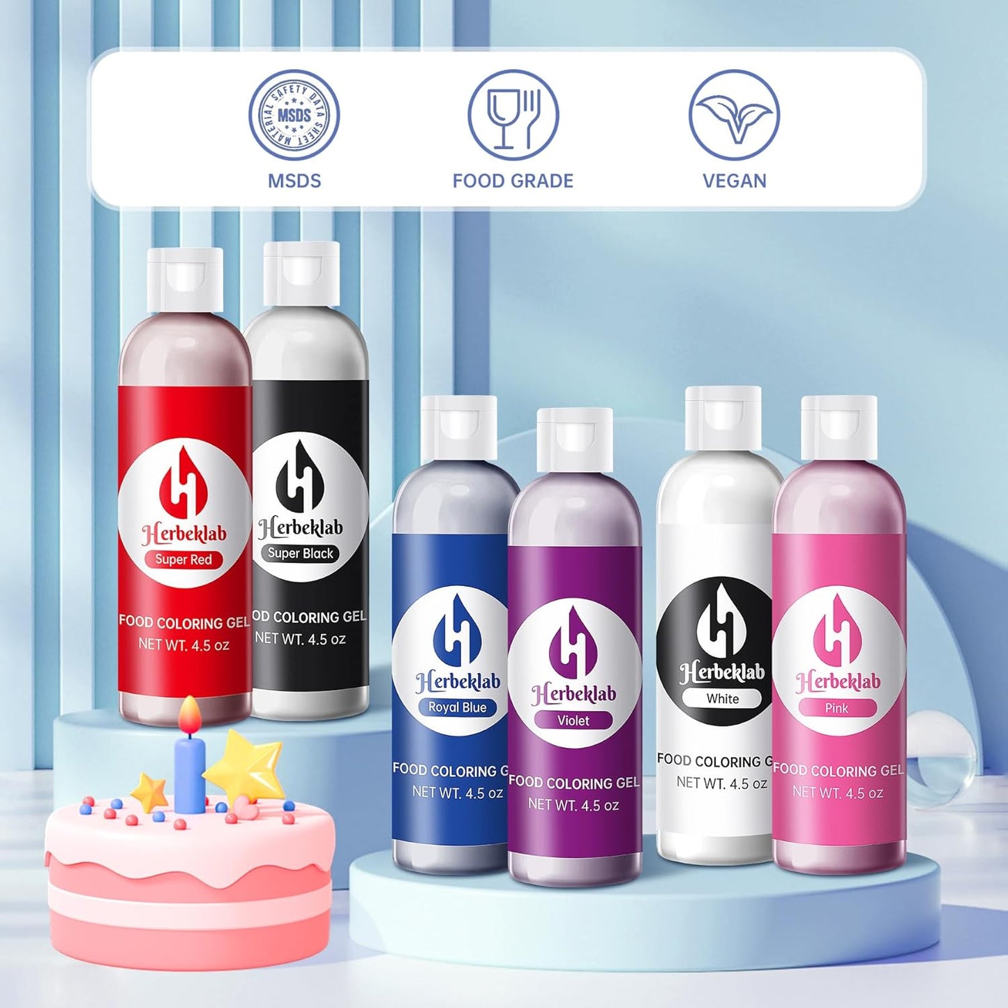 Pink Gel Food Coloring 4.5 oz Professional Grade Pink Food Dye Concentrated Gel Food Coloring for Icing Baking Cake Decorating Cookie Fondant Slime Easter Egg