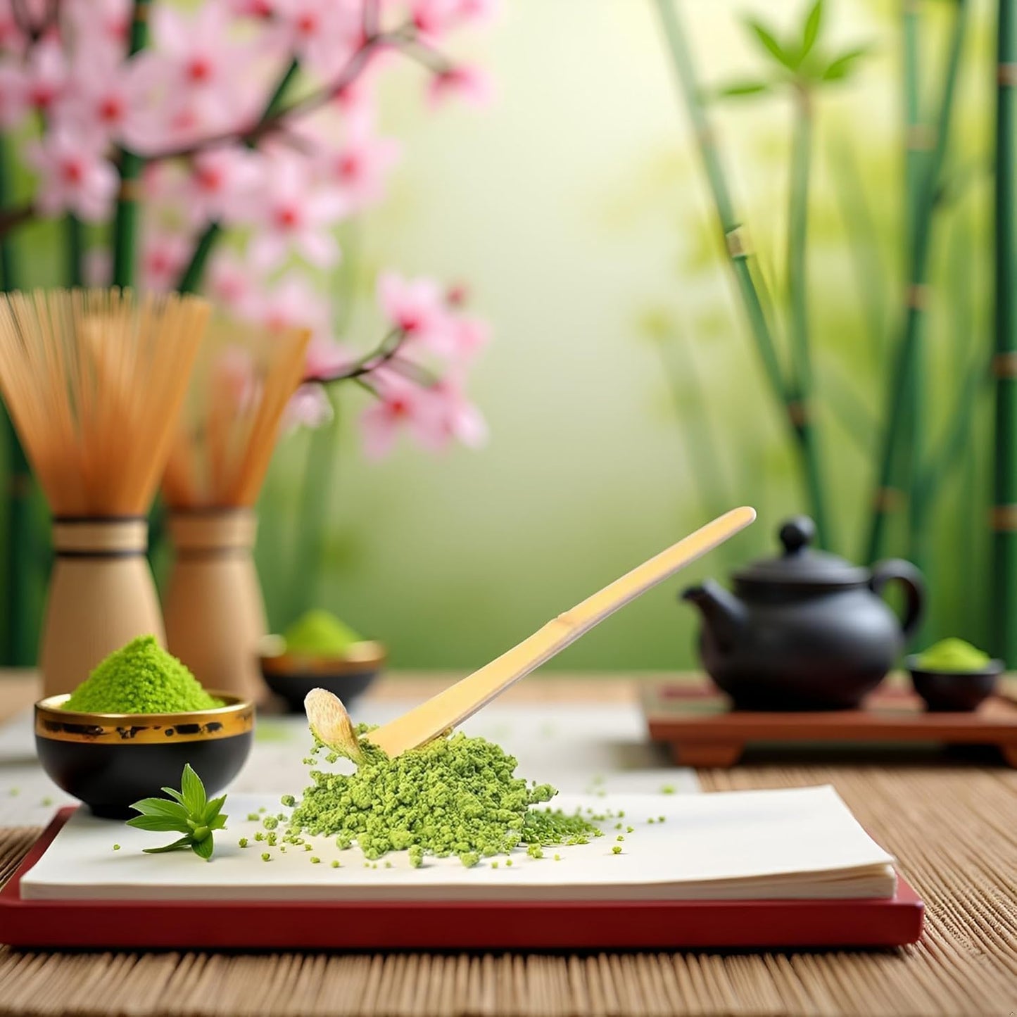 Matcha Scoop Bamboo, Bamboo Matcha Scoop Japanese Chashaku Hooked Green Tea Spoon 18cm Tea Ceremony Utensils for Tea Lover, Tea Scoops, Coffee, Tea and Espresso