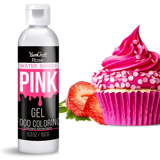 Food Coloring Gel - Vibrant Color Gel Food Coloring for Cake Decorating, Baking, Easter Egg, Icing - Tasteless Food Color Dye for Fondant, Cooking, Slime, Airbrush (Pink, 5.3oz)