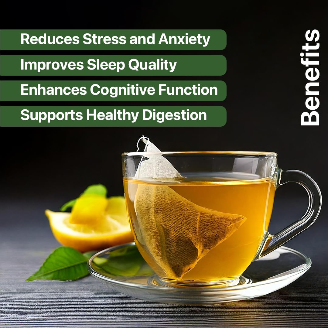 BLUE TEA - Lemon Balm Tea - 10 Count - Plant Based Tea Bag | RELIEVES STRESS - IMPROVES DIGESTION | Reduces Bloating | Refreshing Citrus Flavour - Leaf Based - Caffeine Free | Ziplock Pouch