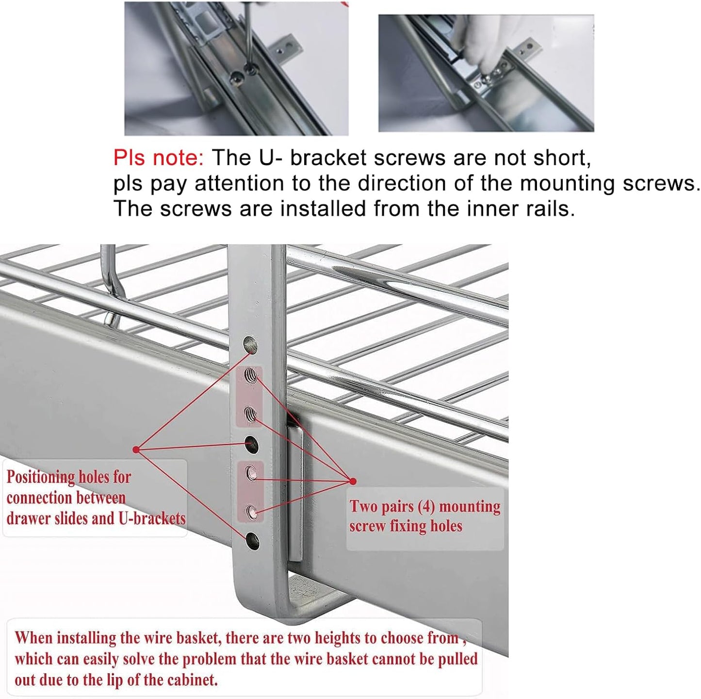 DINDON 2 Tier Pull Out Cabinet Organizer (20" W X 21" D), Double Tier Wire Basket Slide Out Shelf Storage for Kitchen Base Cabinet Organization for Kitchen, Pantry, Bathroom, Chrome