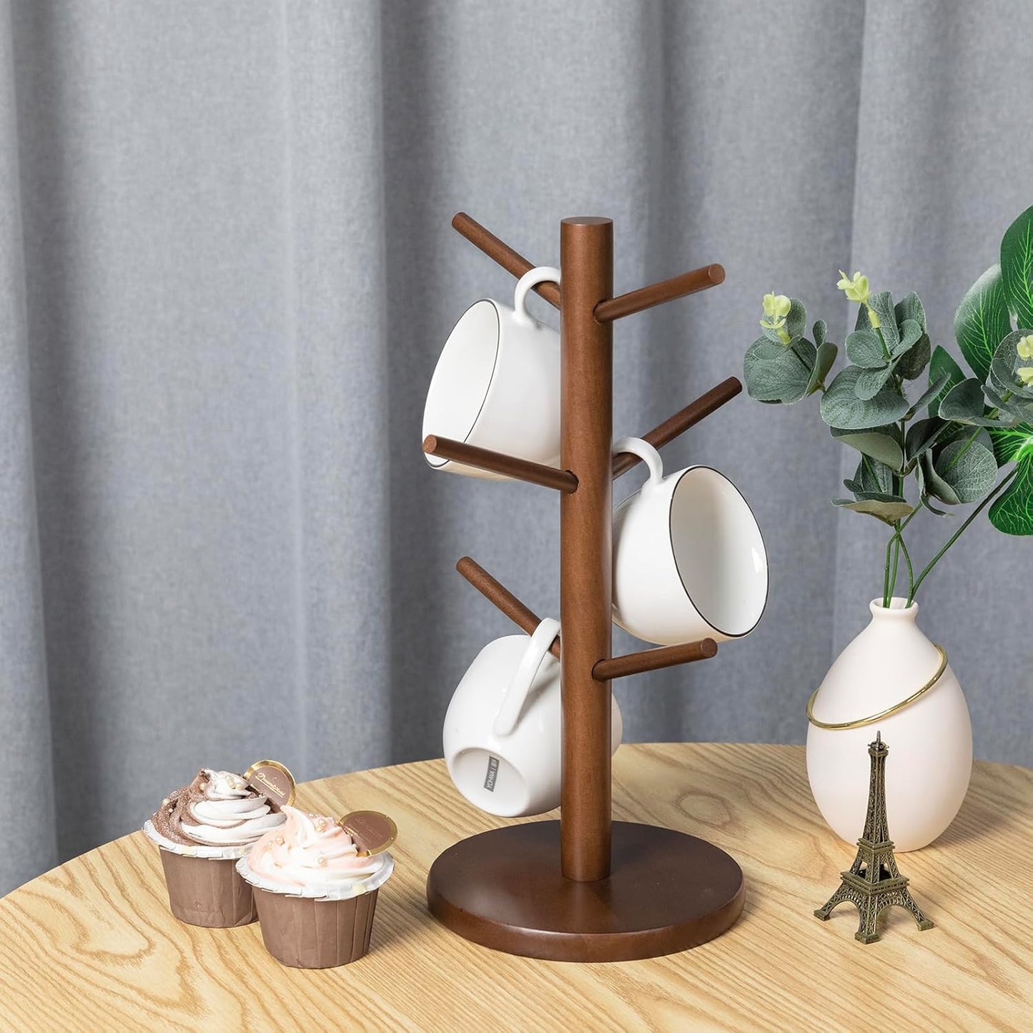 MyLifeUNIT Mug Holder Tree, Coffee Cup Holder with 6 Hooks (Brown)